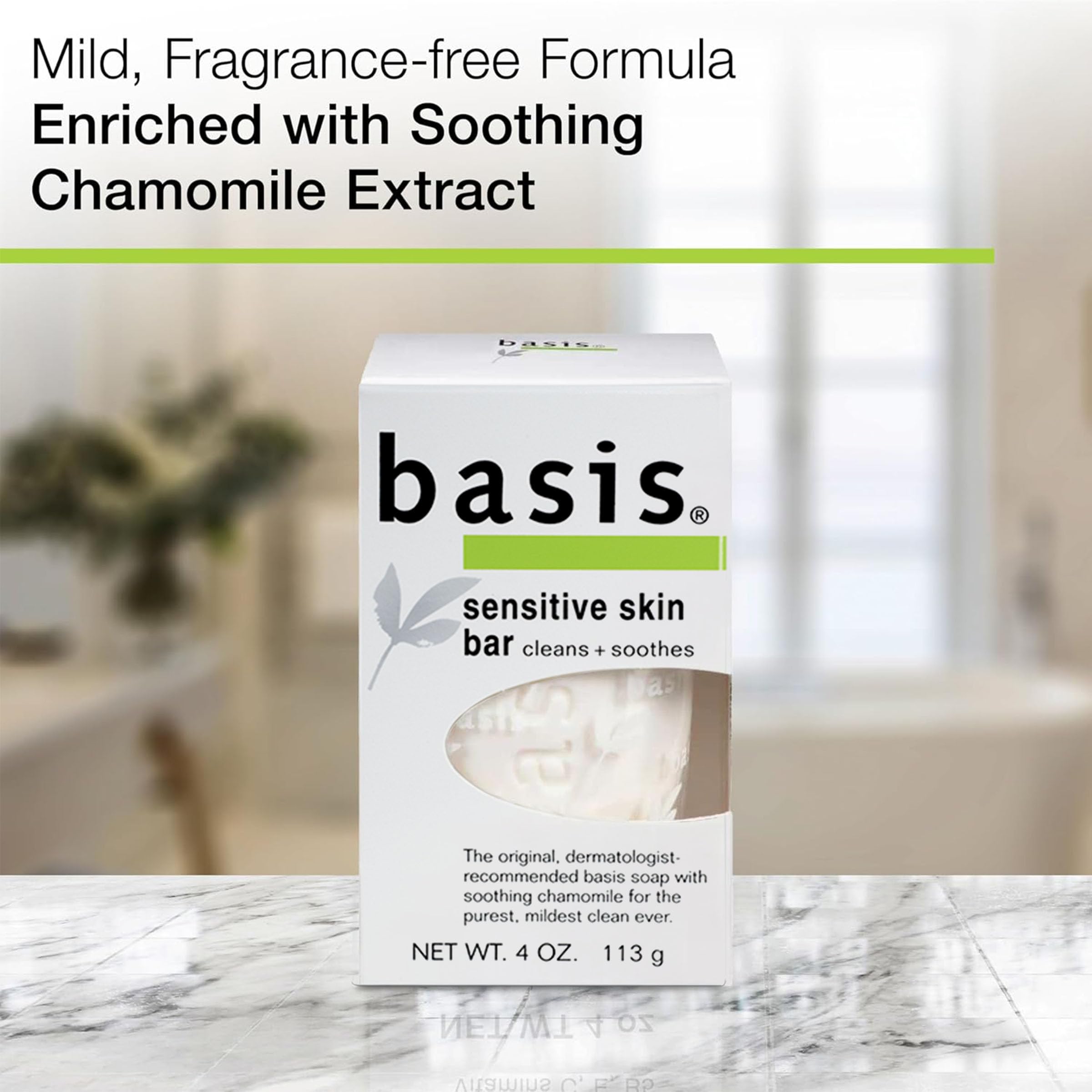 Basis Sensitive Skin Bar Soap for Body, Hands and Face, Unscented Soap Bar for Sensitive Skin with Chamomile and Aloe Vera Basis buy supplements canada