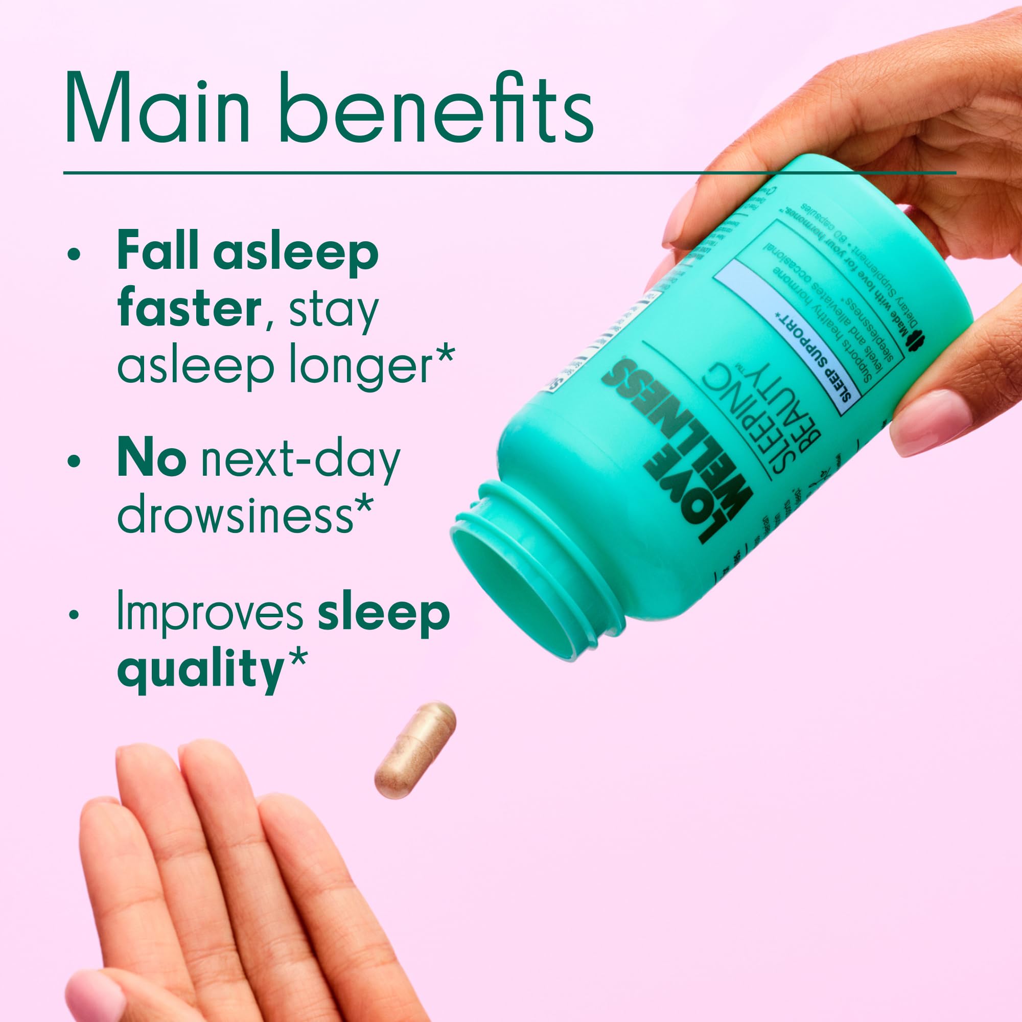 Love Wellness Sleeping Beauty | Sleep Support with Melatonin, Magnesium & L-Theanine | Promotes Restful Sleep, Relaxation & Calmness | Organic Valerian Root Powder & Lemon Balm | 60 Count Love Wellness buy supplements canada