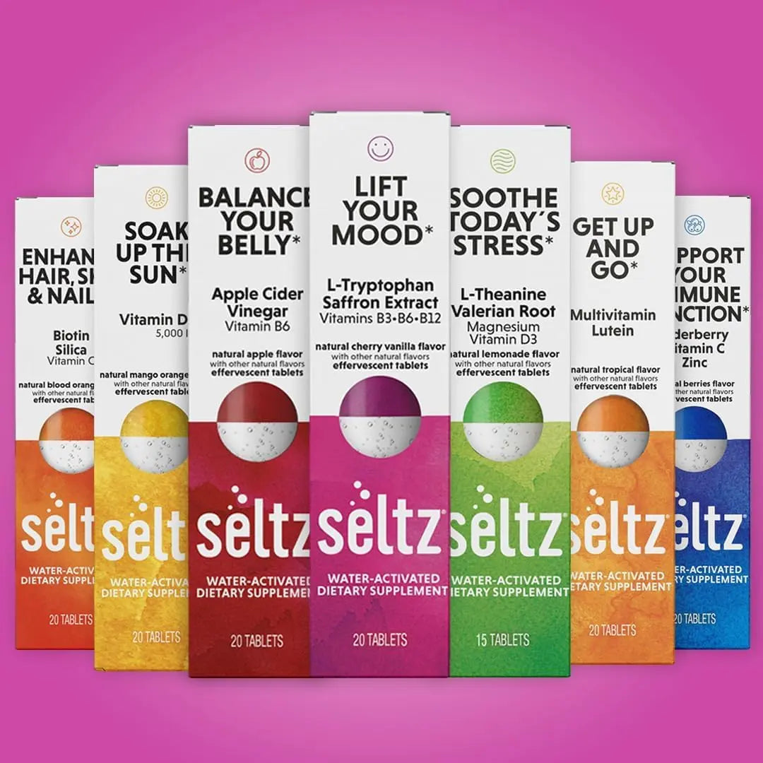 Seltz® Lift Your Mood – Effervescent Vitamins for Mood Support & Energy with L-Tryptophan, Saffron Extract & B Vitamins (B3, B6, B12) Seltz buy supplements canada