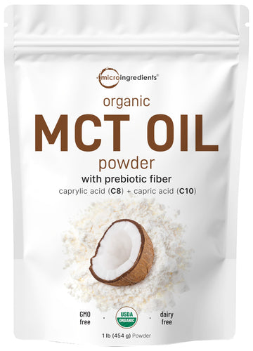 Organic MCT Oil Powder with Prebiotic Fiber,1 Pound(16 Ounce), Fast Fuel for Body and Brain Micro Ingredients buy supplements canada