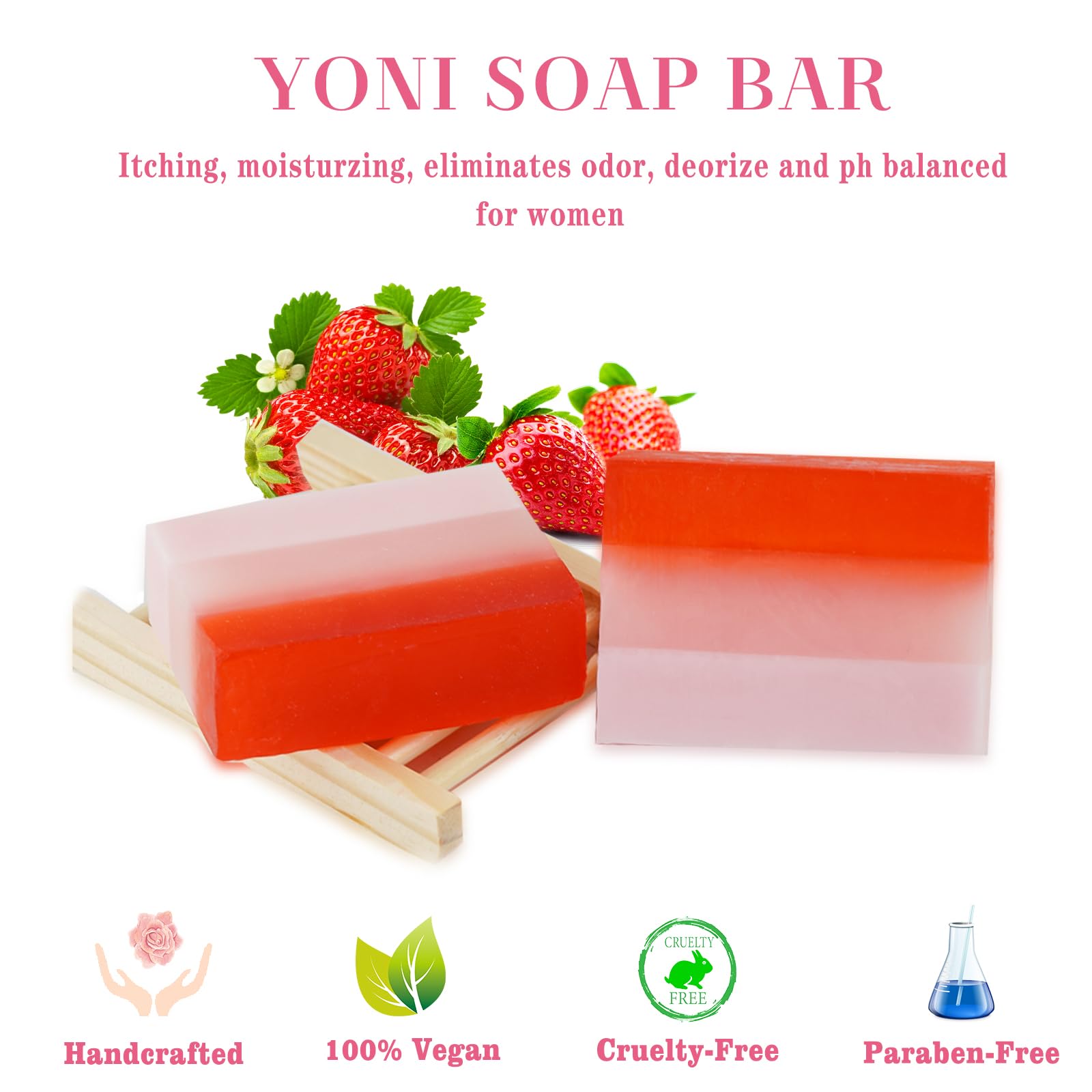 2Pcs Strawberry Yoni Bars and Yoni Oil Set for Feminine Wash, Yoni Wash for Cleanse Vaginal Balance PH tovaginsh buy supplements canada