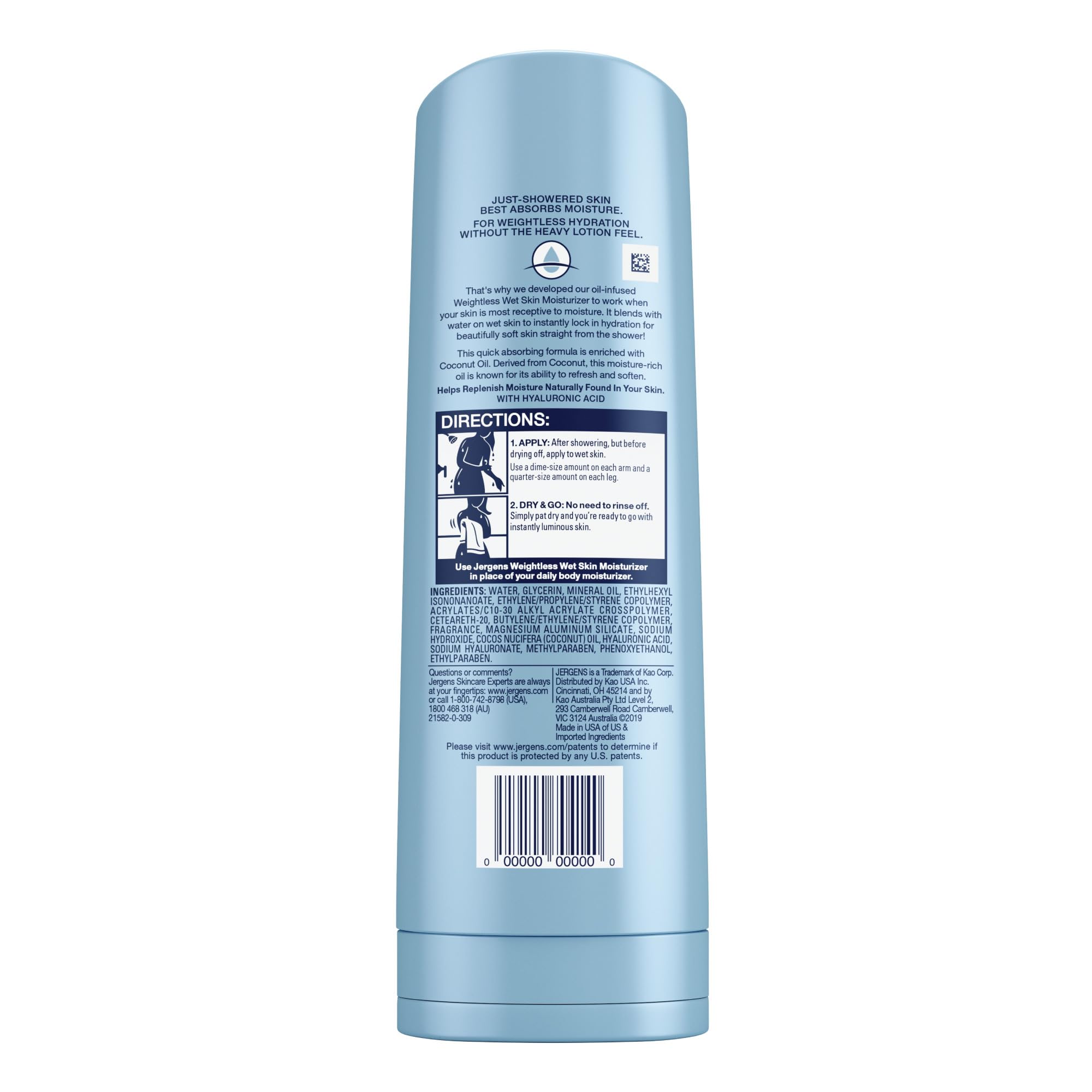 Jergens Wet Skin Body Lotion with Coconut Oil, In Shower Lotion for Dry Skin, Fast-Absorbing, Non-Sticky, Dermatologist Tested, 10 Ounce Jergens buy supplements canada