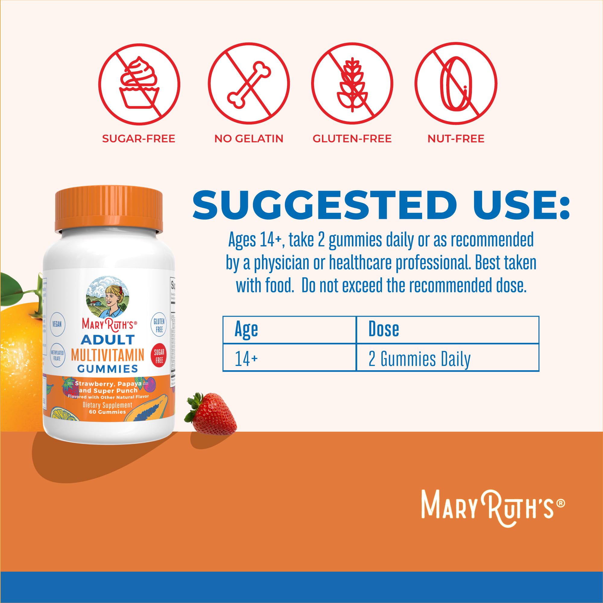 MaryRuth Organics Multivitamin for Women and Men | Sugar Free | Adult Multimineral Gummy with Vitamin C | MaryRuth Organics buy supplements canada