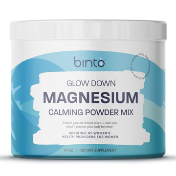 Binto Glow Down - Sleep Better & De-Stress with Our Berry Vanilla Magnesium Drink Mix, Made in USA, Sugar-Free, Preservative-Free, Gluten-Free Drink Mix (60 Day Supply) Binto buy supplements canada
