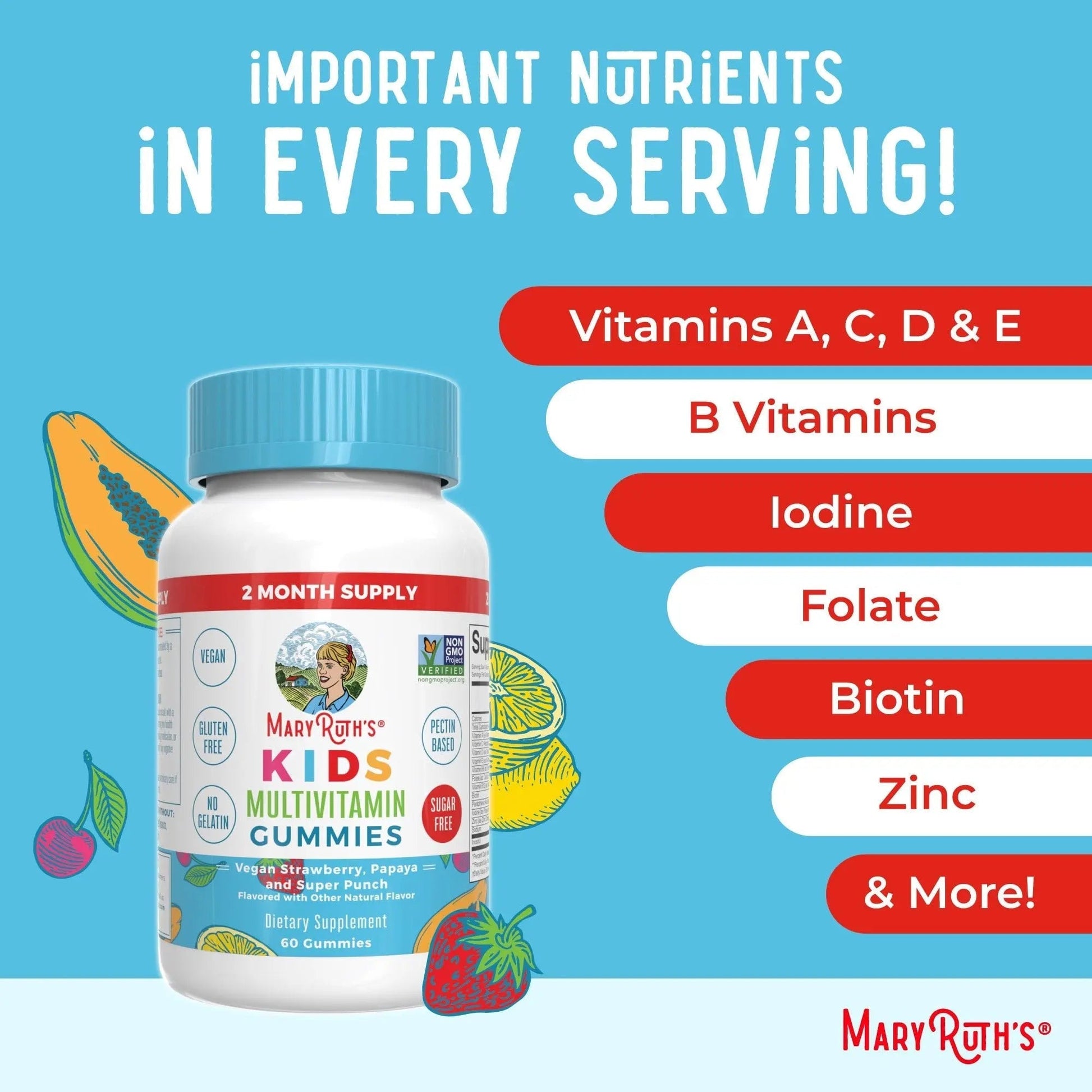MaryRuth Organics Multivitamin and Probiotic Gummies (Strawberry) for Kids | Clean Label Project Verified® | Vitamins for Gut Health MARYRUTH'S buy supplements canada