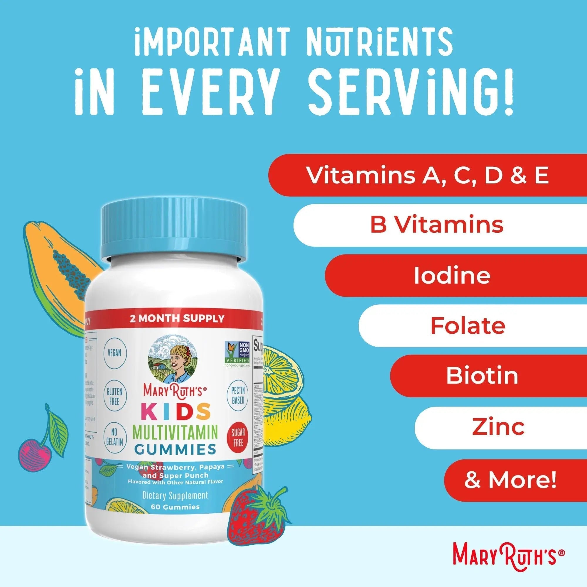 MaryRuth Organics Multivitamin and Probiotic Gummies (Strawberry) for Kids | Clean Label Project Verified® | Vitamins for Gut Health MARYRUTH'S buy supplements canada