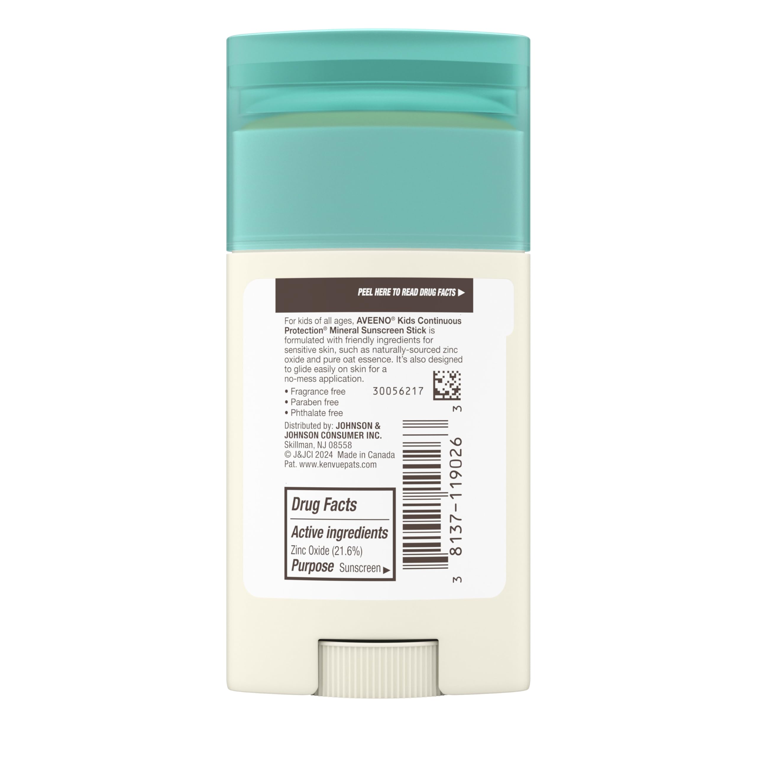 Aveeno Kids Continuous Protection Zinc Oxide Mineral Sunscreen Stick for Sensitive Skin, Face & Body Sunscreen Stick for Kids Aveeno buy supplements canada