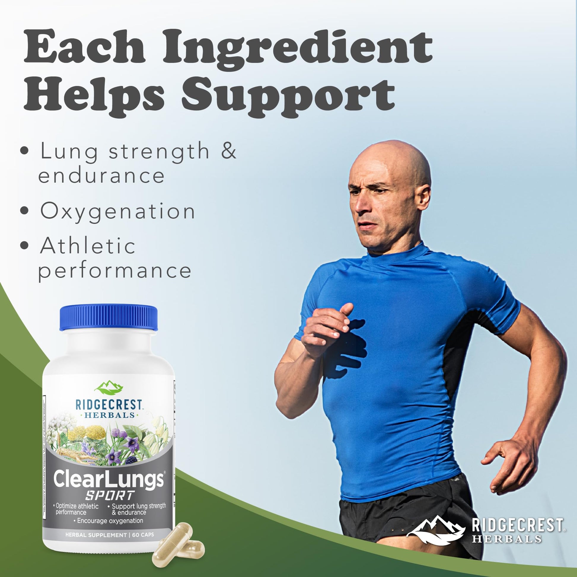 Ridgecrest Herbals ClearLungs Sport, Oxygen Intake and Lung Support Formula with Cordyceps, Rhodiola, Eleuthero (60 Vegan Caps, 30 Serv) RidgeCrest Herbals buy supplements canada