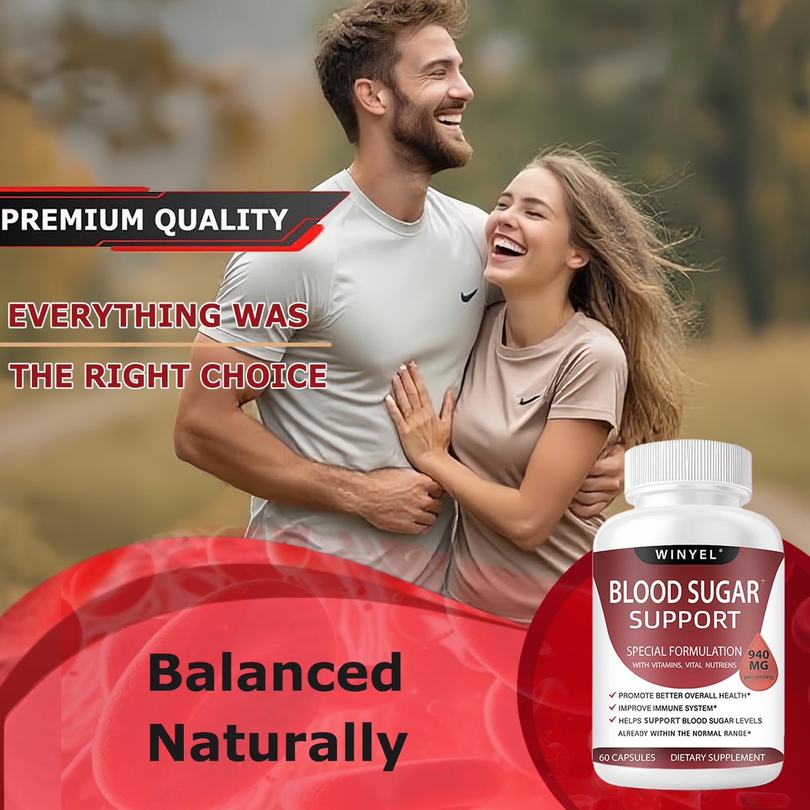 WINYEL Blood Sugar Complex Supplement - with Cinnamon, Bitter Melon, Chromium, Mulberry, Alpha Lipoic Acid, 60 Capsules WINYEL buy supplements canada