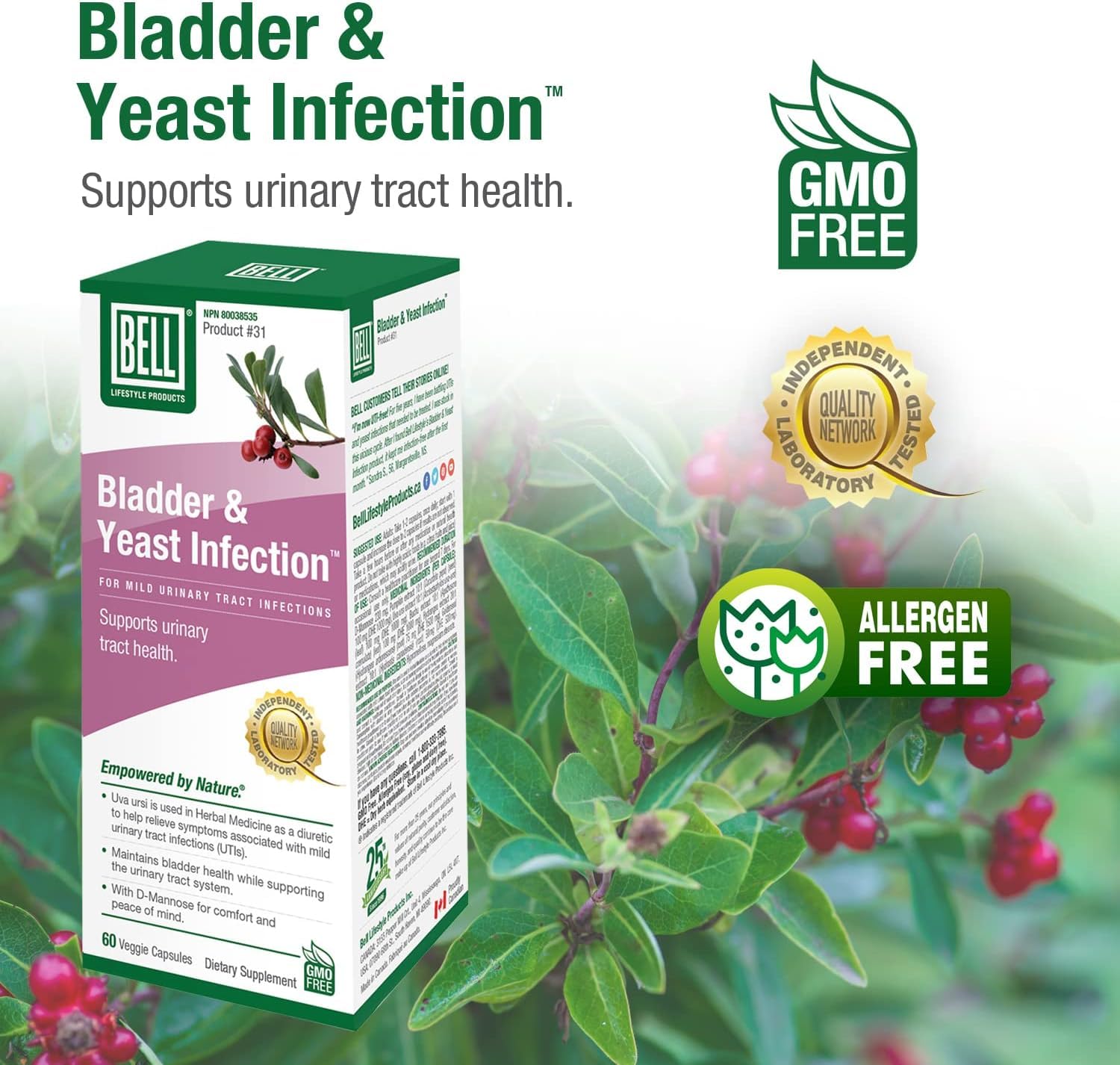 Bell Lifestyle Products Bladder Health and Yeast Balance - 60 Capsules Bell buy supplements canada