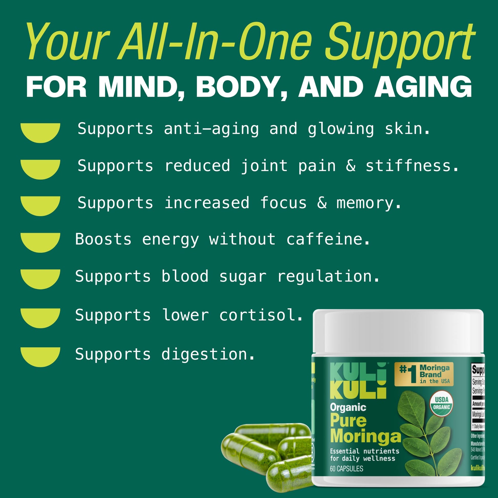 KULI KULI Organic Pure Moringa Capsules, 60 CT Kuli Kuli buy supplements canada