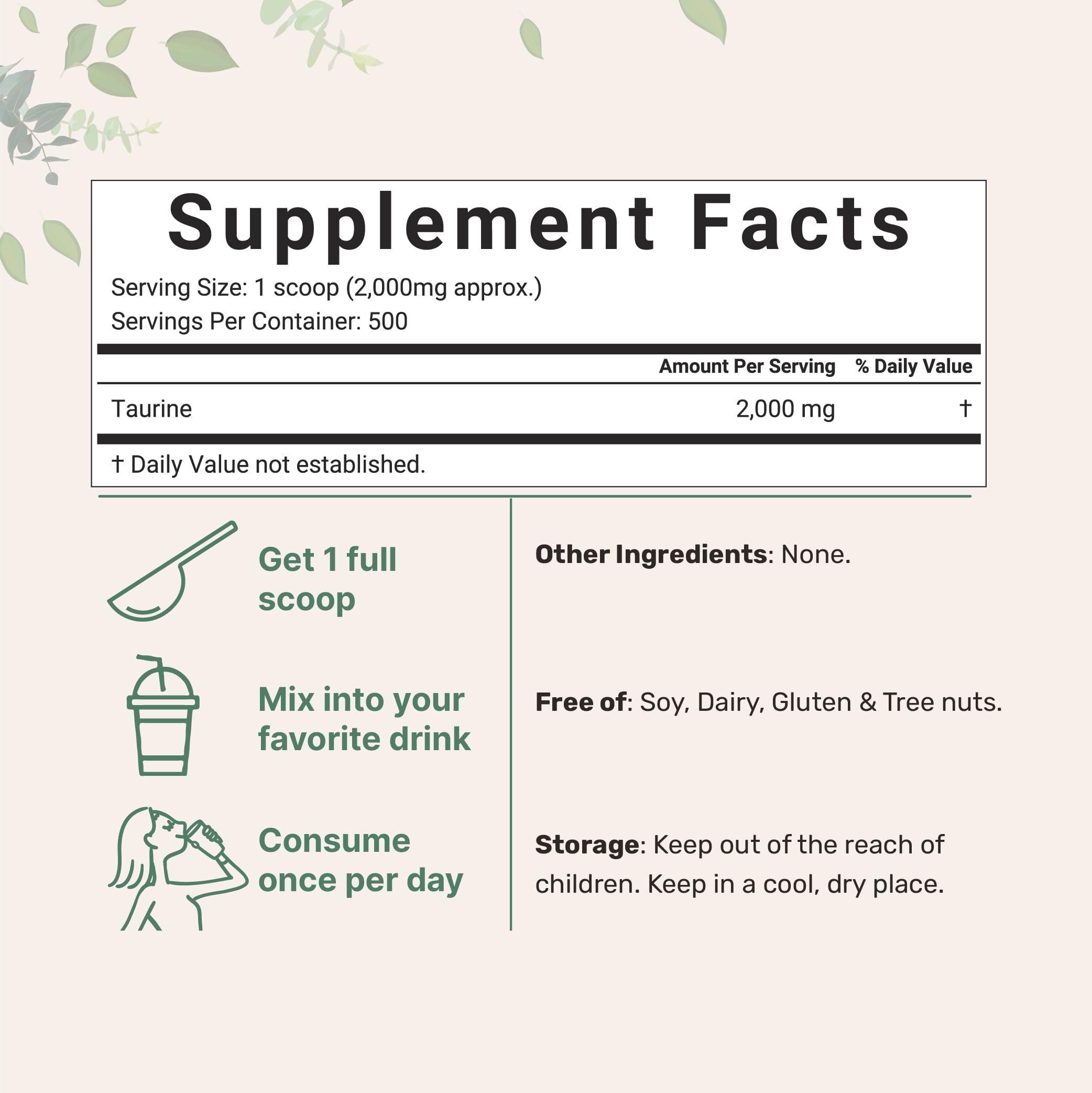 Micro Ingredients Taurine Powder Supplement | 1 KG, 2000mg Per Serving | Unflavored | 100% Pure, Easily Absorbed Free Form | Essential Amino Acids for Exercise, Energy, & Heart Support Micro Ingredients buy supplements canada