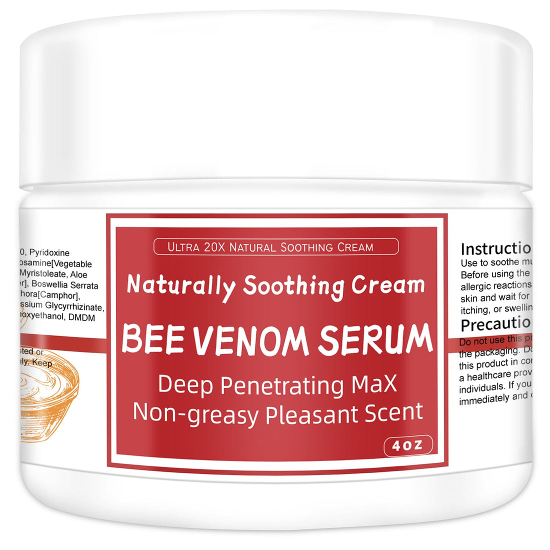 AEROMAXX Bee Venom Muscle & Joint Cream, 10X Ultra Strength Care Ointment, Natural Organic Formula, for Shoulder, Back, Neck, Hands, Knuckles, Elbows, Feet, Leg, Knees, Ankle, Adults, Seniors AEROMAXX buy supplements canada