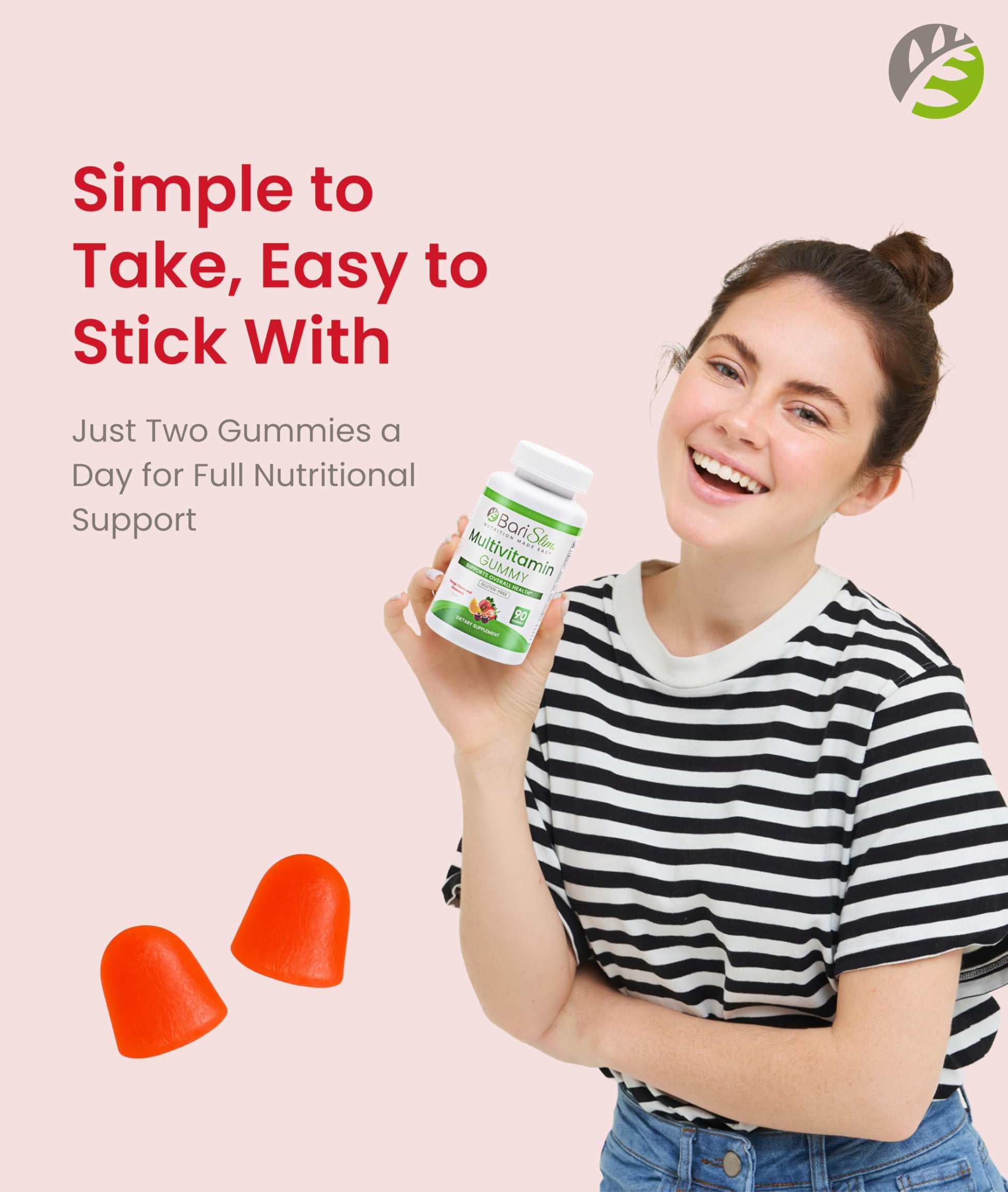 BariSlim Bariatric Chewable Multivitamin Gummies - Specially Formulated Gummy Vitamin for Patients After Weight Loss Surgery - Easy to Digest BariSlim buy supplements canada
