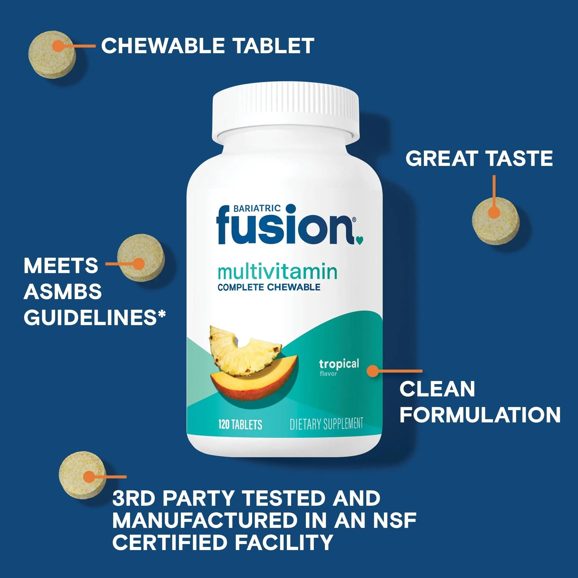 Bariatric Fusion Bariatric Multivitamin with Iron Complete Chewable | Tropical Flavor | Post Bariatric Vitamins Bariatric Fusion buy supplements canada