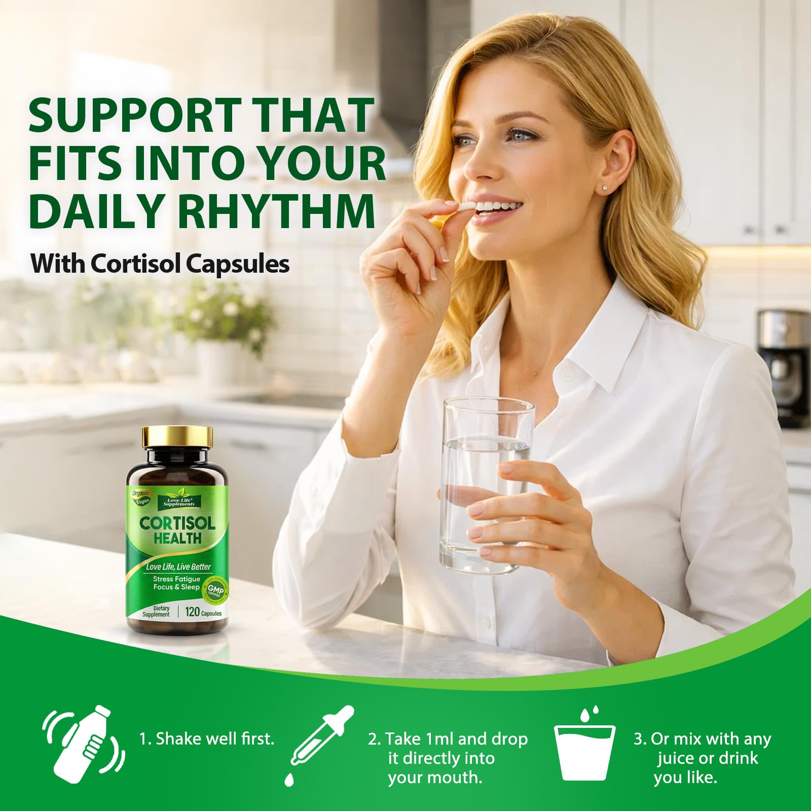 Cortisol Supplements for Women/Men, Advanced Stress & Cortisol Support with Ashwagandha & Rhodiola Rosea, Promotes Relaxation, Mood, Focus, and Restful Sleep for Men and Women, 120 Capsules Love Life Supplements buy supplements canada