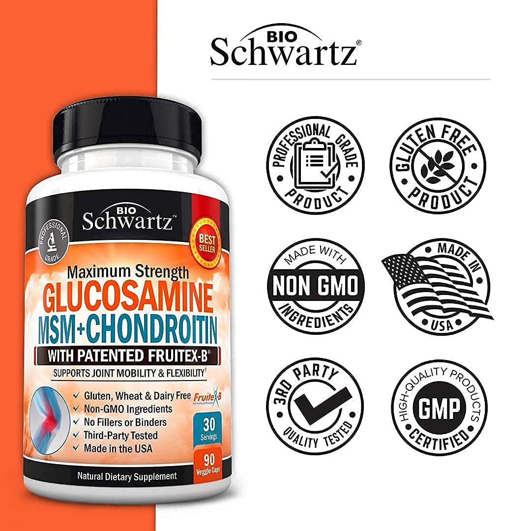 Glucosamine Chondroitin MSM 2110mg - Joint Support Supplement with Turmeric BioSchwartz buy supplements canada