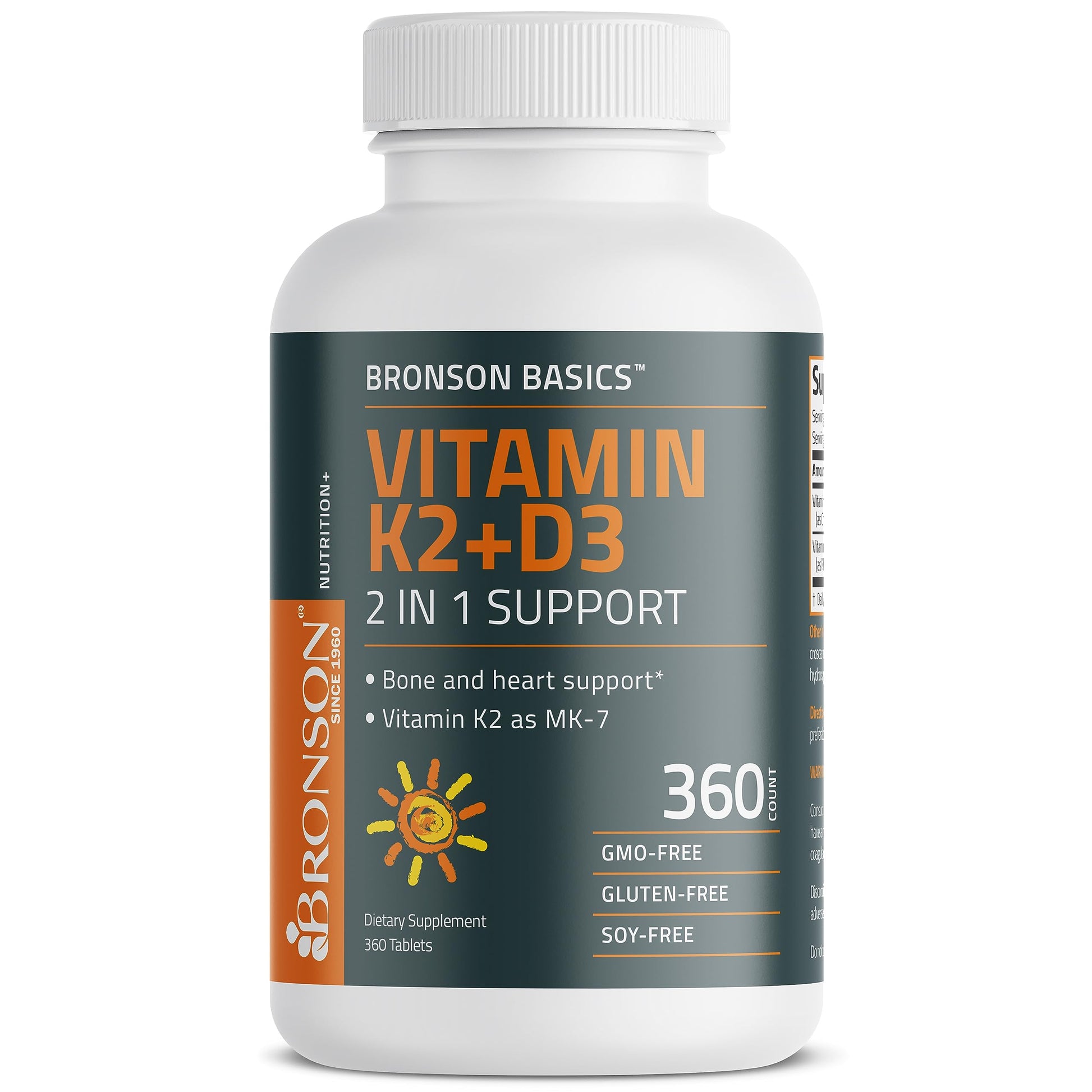 Bronson Basics Vitamin K2 D3 (MK7) Supplement Non-GMO Formula 5000IU (125 mcg) Bronson buy supplements canada