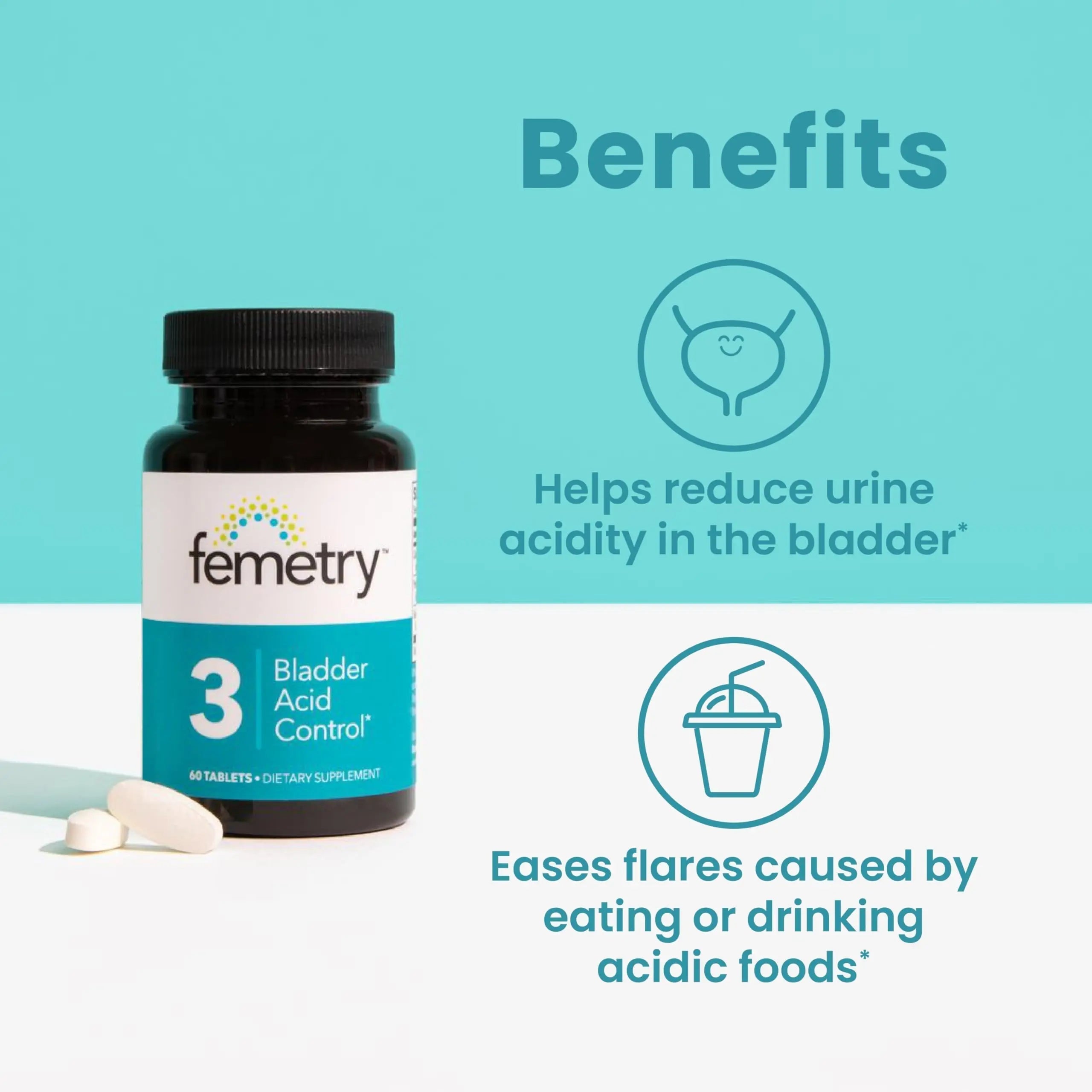 LifeSeasons Femetry Bladder Acid Control - Support for Interstitial Cystitis - Reduce Urine Acidity in The Bladder - Eases Flares Caused by Eating or Drinking Acidic Foods - 60 Tablets LifeSeasons buy supplements canada
