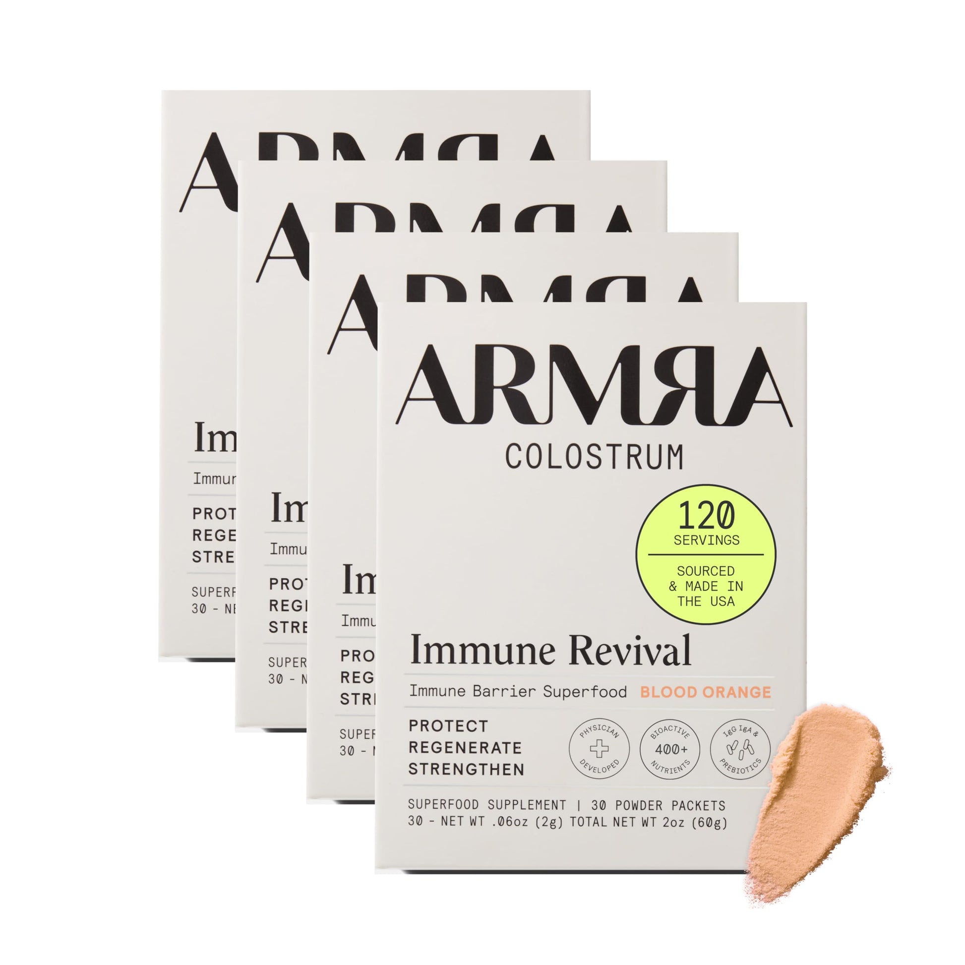 ARMRA Colostrum™ Premium Powder, Grass Fed, Gut Health Bloating Immunity Skin & Hair, Contains 400+ Bioactive Nutrients, Potent Bioavailable, Keto, Gluten & Fat Free (Blood Orange 30｜Blood Orange 60) ARMRA buy supplements canada