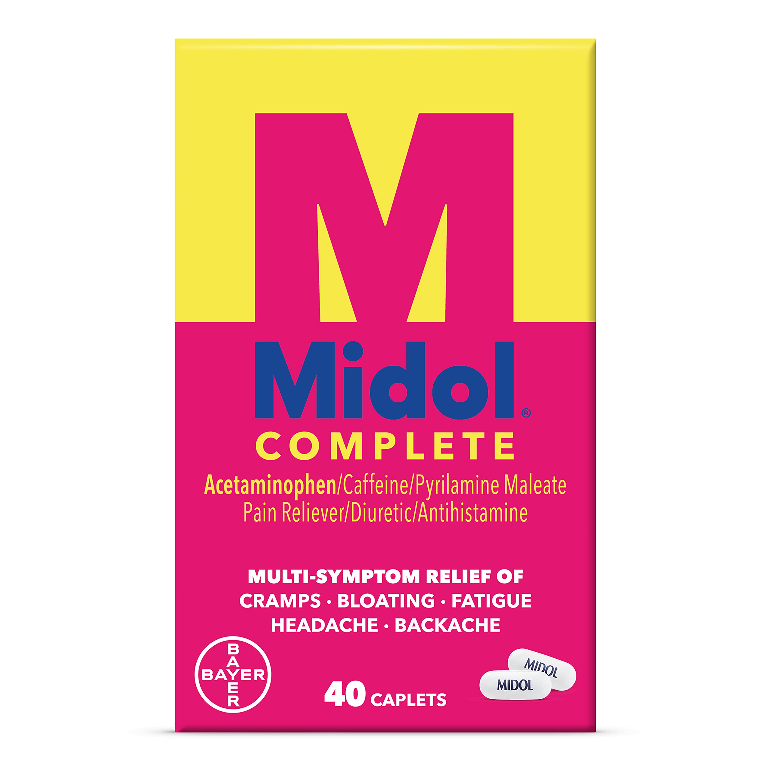 Midol Complete Menstrual Pain Relief Caplets, 40 Count - Provides Cramp, Headache, and Bloating Relief Midol buy supplements canada