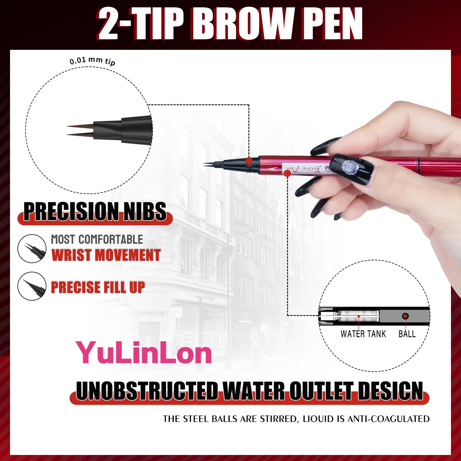 YuLinLon Double-Headed Brow Pen, Ultra-Precise Hair-Like Strokes, Long-Lasting Waterproof Makeup, Available in 5 Natural Shades (3#Dark Brown) Yulinlon buy supplements canada
