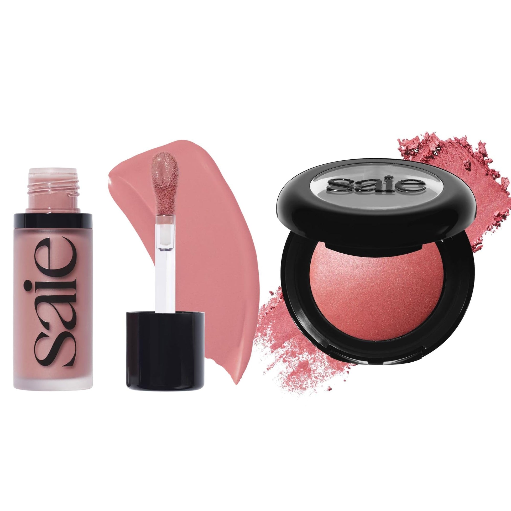 Saie Cheek Flush Duo - Dew Liquid Blush (.40 oz, Lady), SuperSuede Baked Powder Blush (.01 oz, Mia) - Layerable, Skin-Nourishing Blushes for a Seamless Radiant Finish Saie buy supplements canada