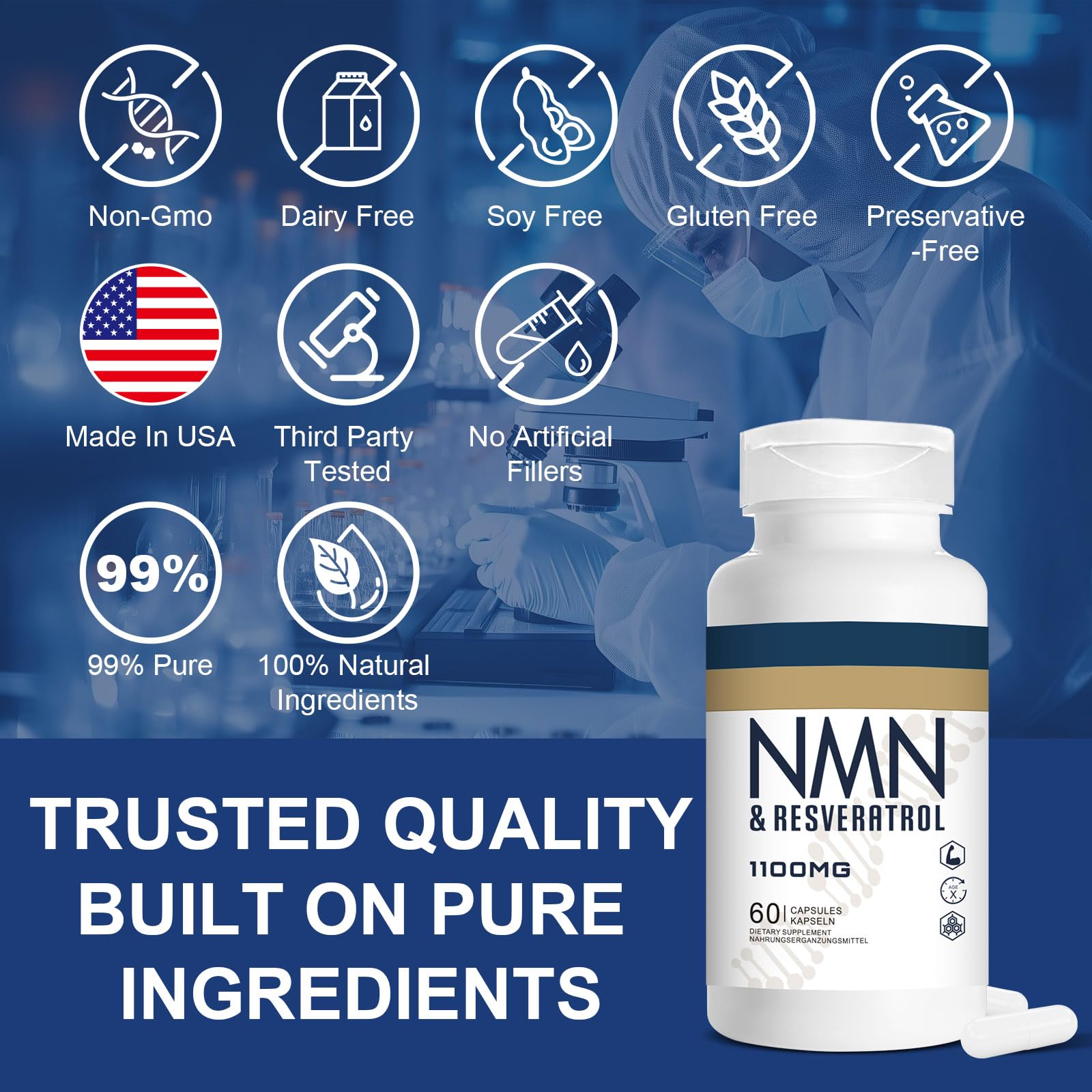 Jeaderly 1100mg NMN & Trans-Resveratrol, 3-in-1 Supplement, 60 Veggie Capsules – Supports NAD+ Boost*, Cellular Energy, Immune Function, Muscle Health & Anti-Aging, 30-Day Supply Jeaderly buy supplements canada