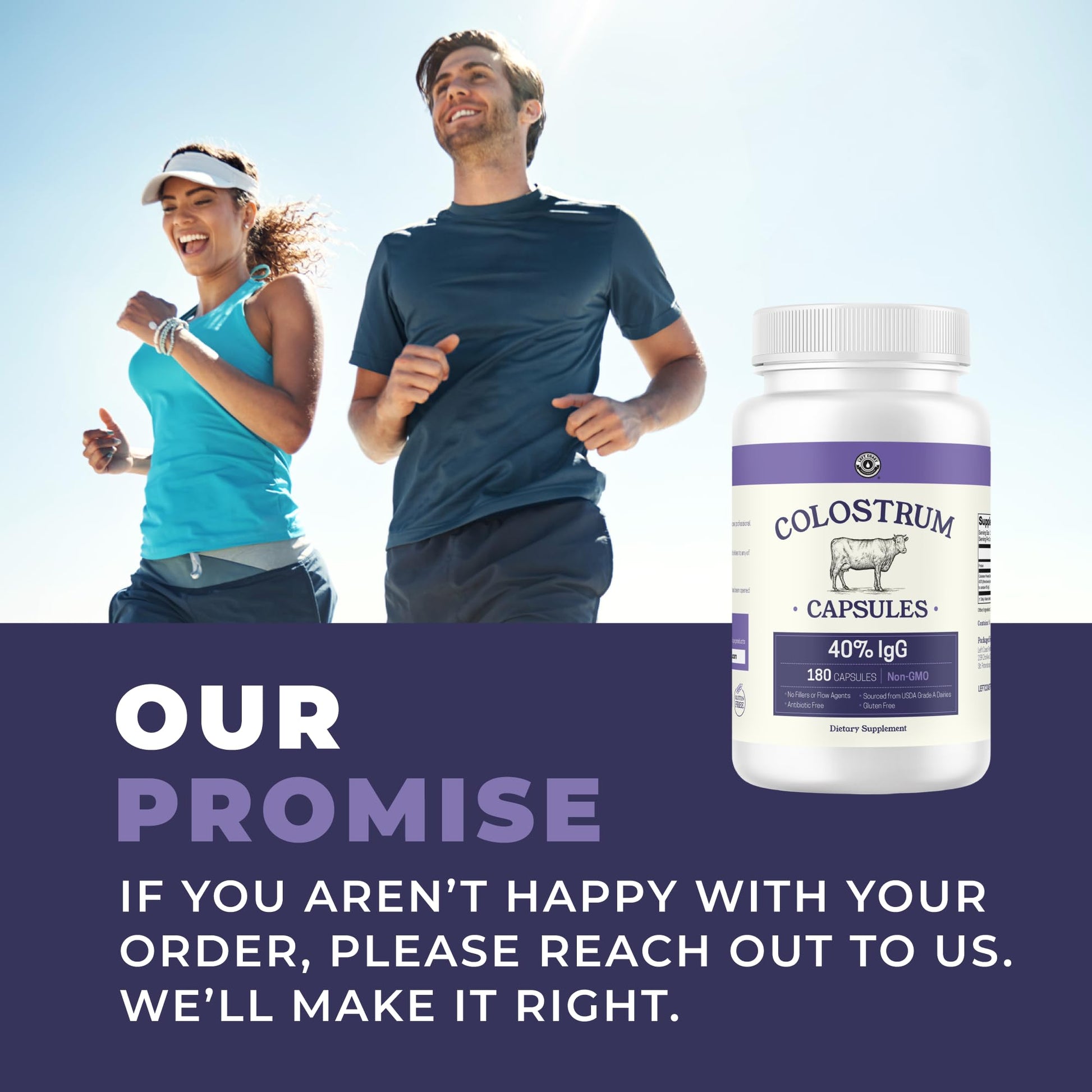 180ct Colostrum Capsules 40% IgG - USA Sourced Bovine Colostrum Powder Left Coast Performance buy supplements canada