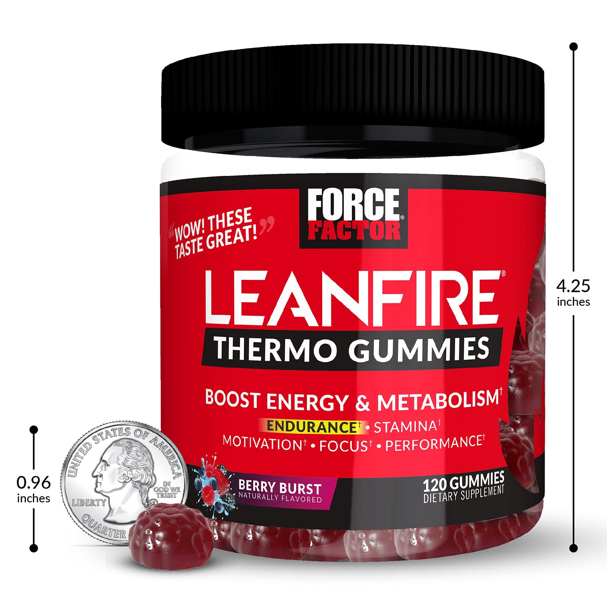 Force Factor LeanFire Thermo Gummies with B12 Vitamins, Caffeine, & Green Coffee Bean Force Factor buy supplements canada