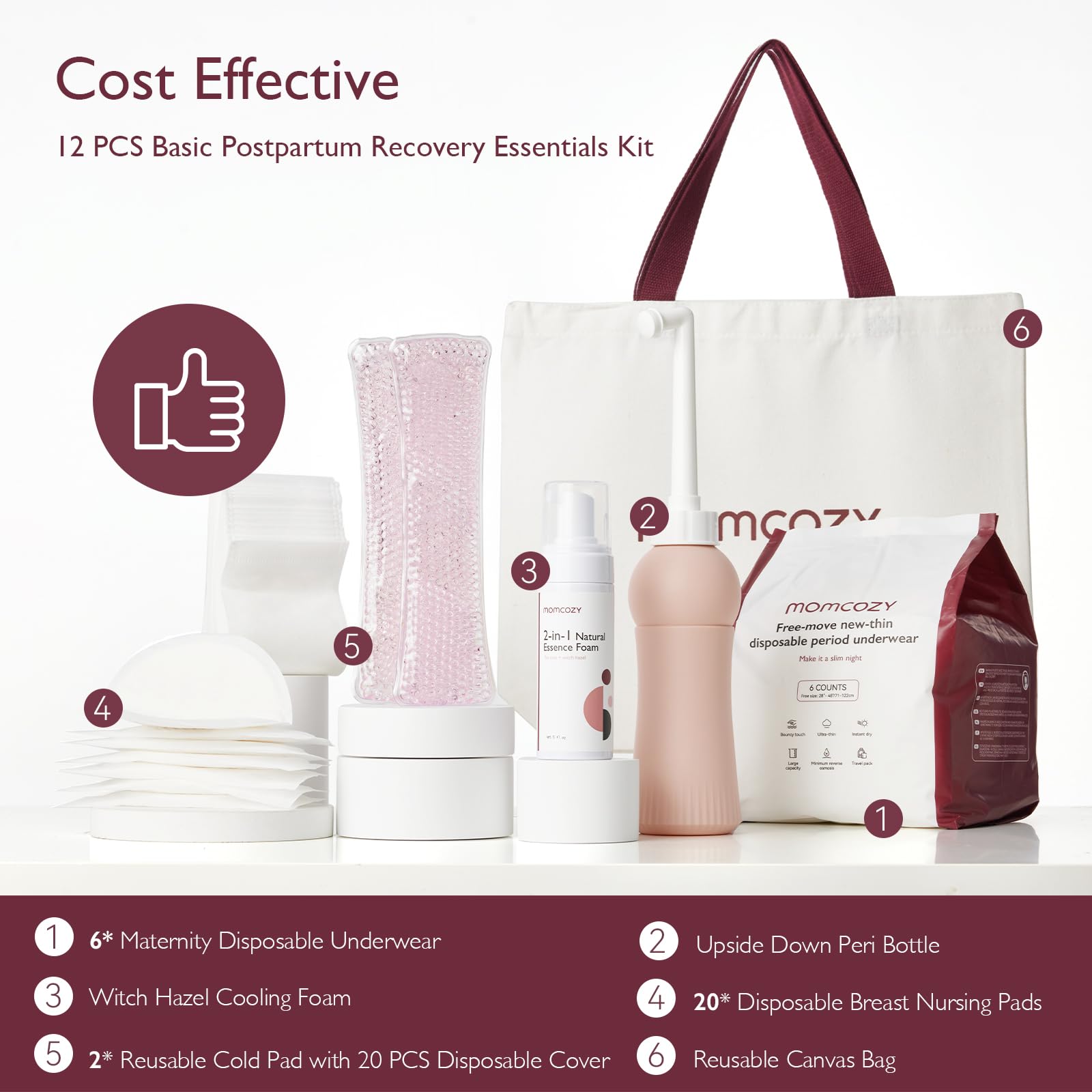 Momcozy Postpartum Recovery Essentials Kit, Labor Delivery Mom Care Kit, Self-Absorbent Disposable Momcozy buy supplements canada