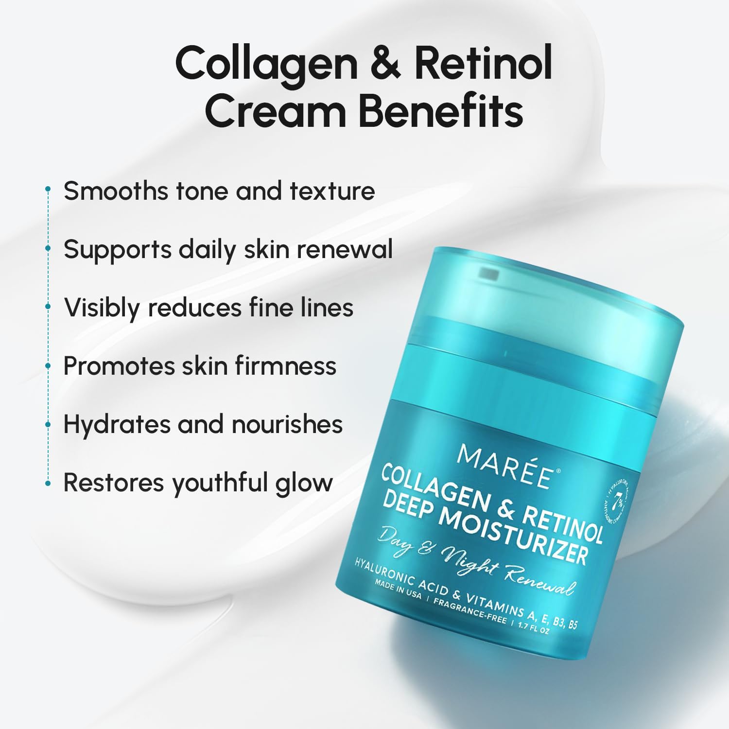 MAREE Face Moisturizer Retinol Cream for Face – Daily Wrinkle Cream for Women – Anti-Aging Face Cream – Facial Moisturizer with Collagen MAREE buy supplements canada