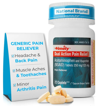 TIME-Cap Labs Dual Action Pain Reliever Acetaminophen 250mg & Ibuprofen 125mg – Back Pain, Arthritis & Headache Relief – National Brand Equivalent, Factory Direct NSAID - 72 Caplets TIME-CAP LABS, INC. buy supplements canada