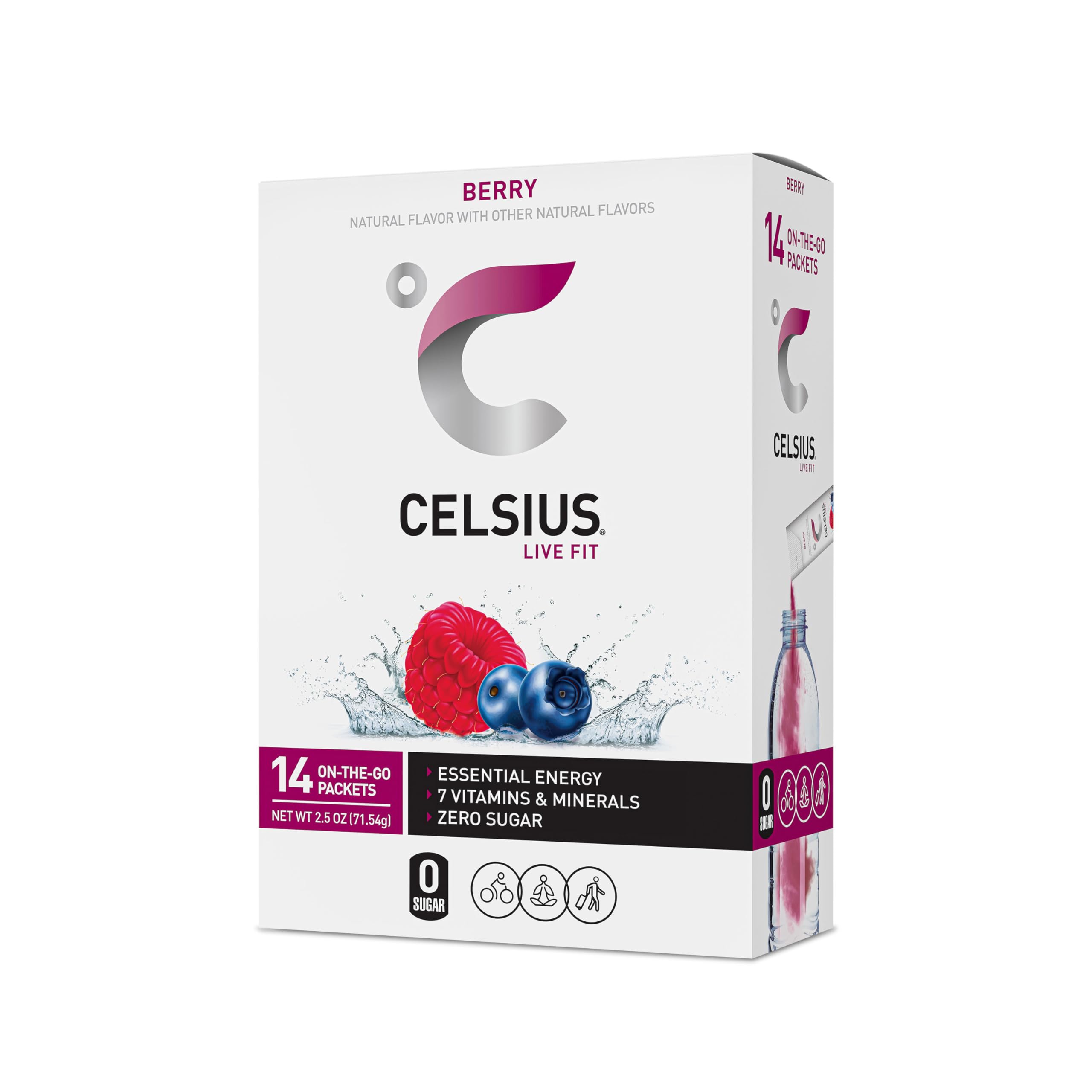 CELSIUS On-the-Go Powder Stick Packs, Zero Sugar (14 Sticks per Pack), Berry, 2.5 Ounce CELSIUS buy supplements canada