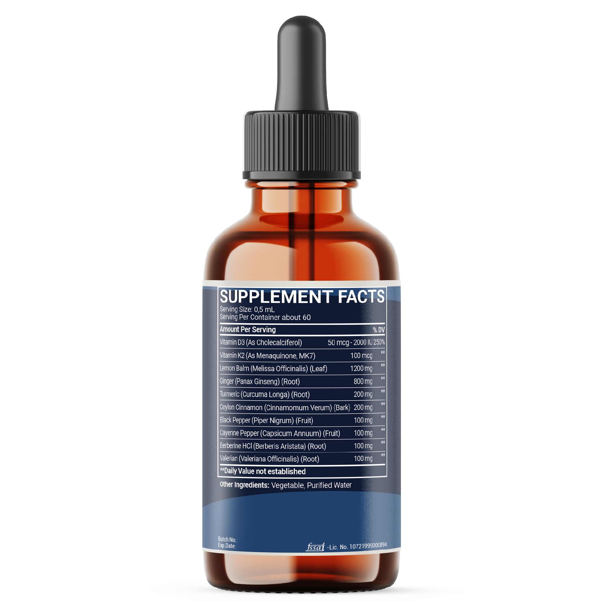 10in1 Lemon Balm Liquid Drops Blend Includes Vitamin D3, Vitamin K2, Lemon Balm, Ginger, Turmeric, Ceylon Cinnamon, Black Pepper, Cayenne Pepper, Berberine, Valerian Root - 1 FL Oz - 2 Month Supply Mecisco buy supplements canada