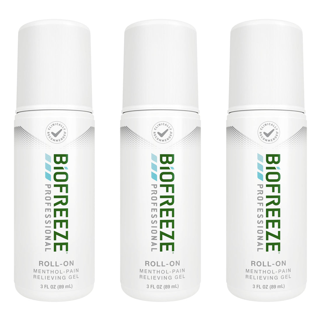 Biofreeze Professional Pain Relief Roll On, Travel Size Arthritis Discomfort Reliever, Fast Acting & Long Lasting Formula, Cooling Menthol Gel 3 Fl Oz (Pack of 3) Biofreeze buy supplements canada