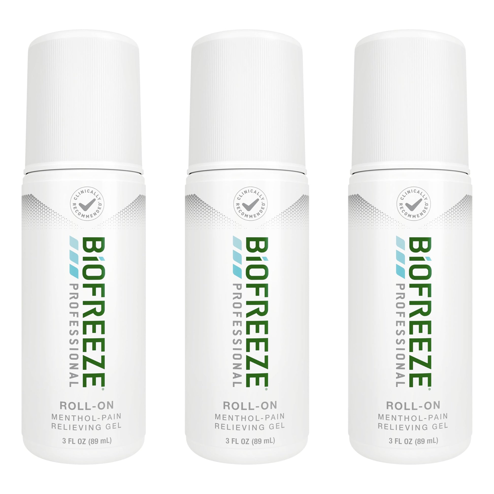 Biofreeze Professional Pain Relief Roll On, Travel Size Arthritis Discomfort Reliever, Fast Acting & Long Lasting Formula, Cooling Menthol Gel 3 Fl Oz (Pack of 3) Biofreeze buy supplements canada