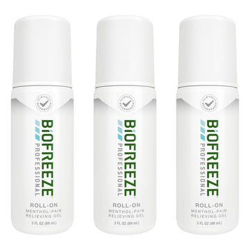 Biofreeze Professional Pain Relief Roll On, Travel Size Arthritis Discomfort Reliever, Fast Acting & Long Lasting Formula, Cooling Menthol Gel 3 Fl Oz (Pack of 3) Biofreeze buy supplements canada