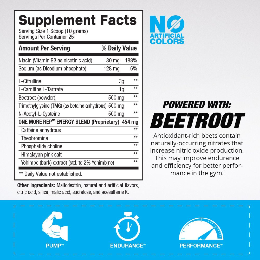 BPI Sports One More Rep Pre-Workout Powder - Increase Energy and Stamina - Intense BPI Sports buy supplements canada
