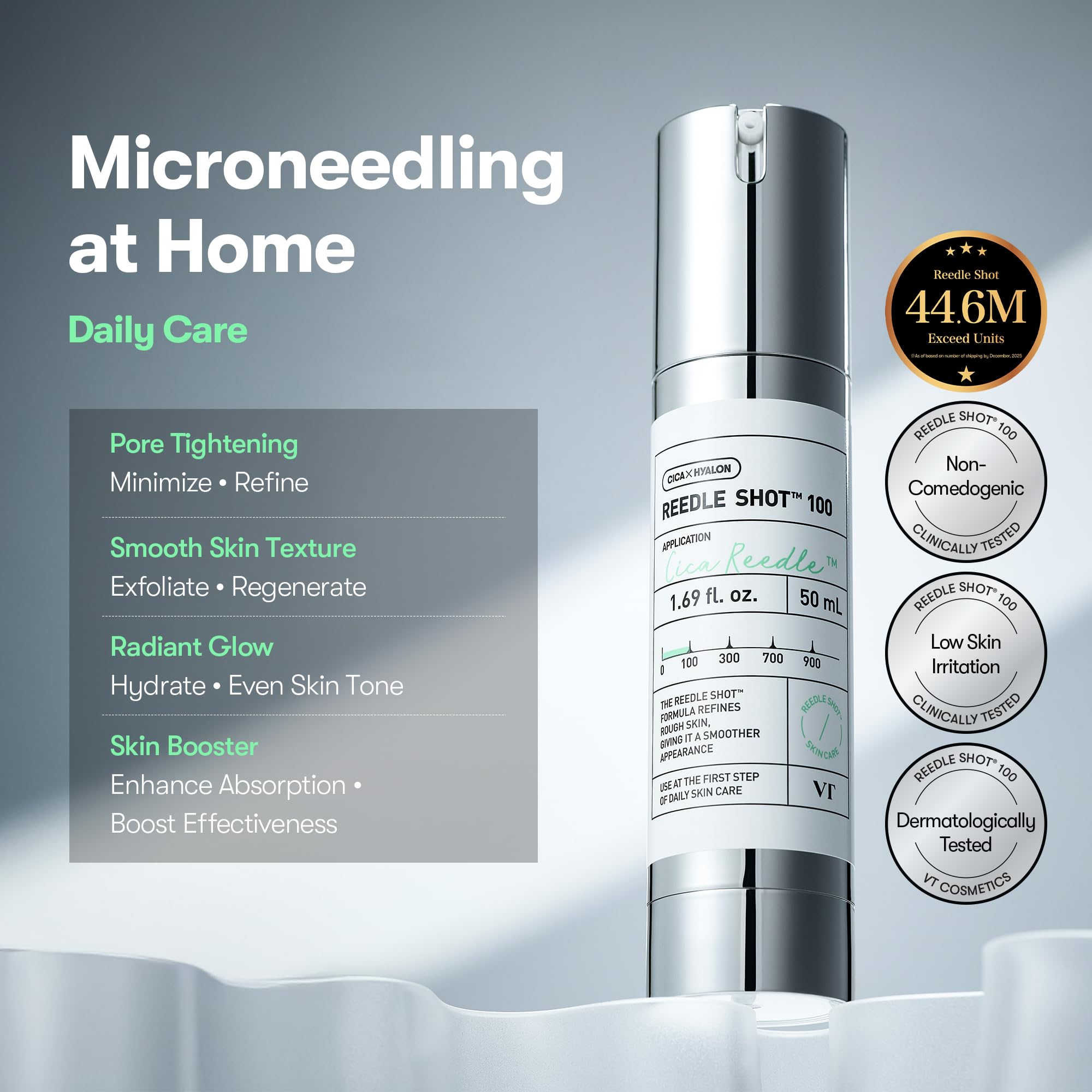 VT COSMETICS CICA Reedle Shot 100, Spicule Microneedling Serum for Pore Care & Exfoliation, Exosome, Centella Asiatica for Glass Skin VT COSMETICS buy supplements canada