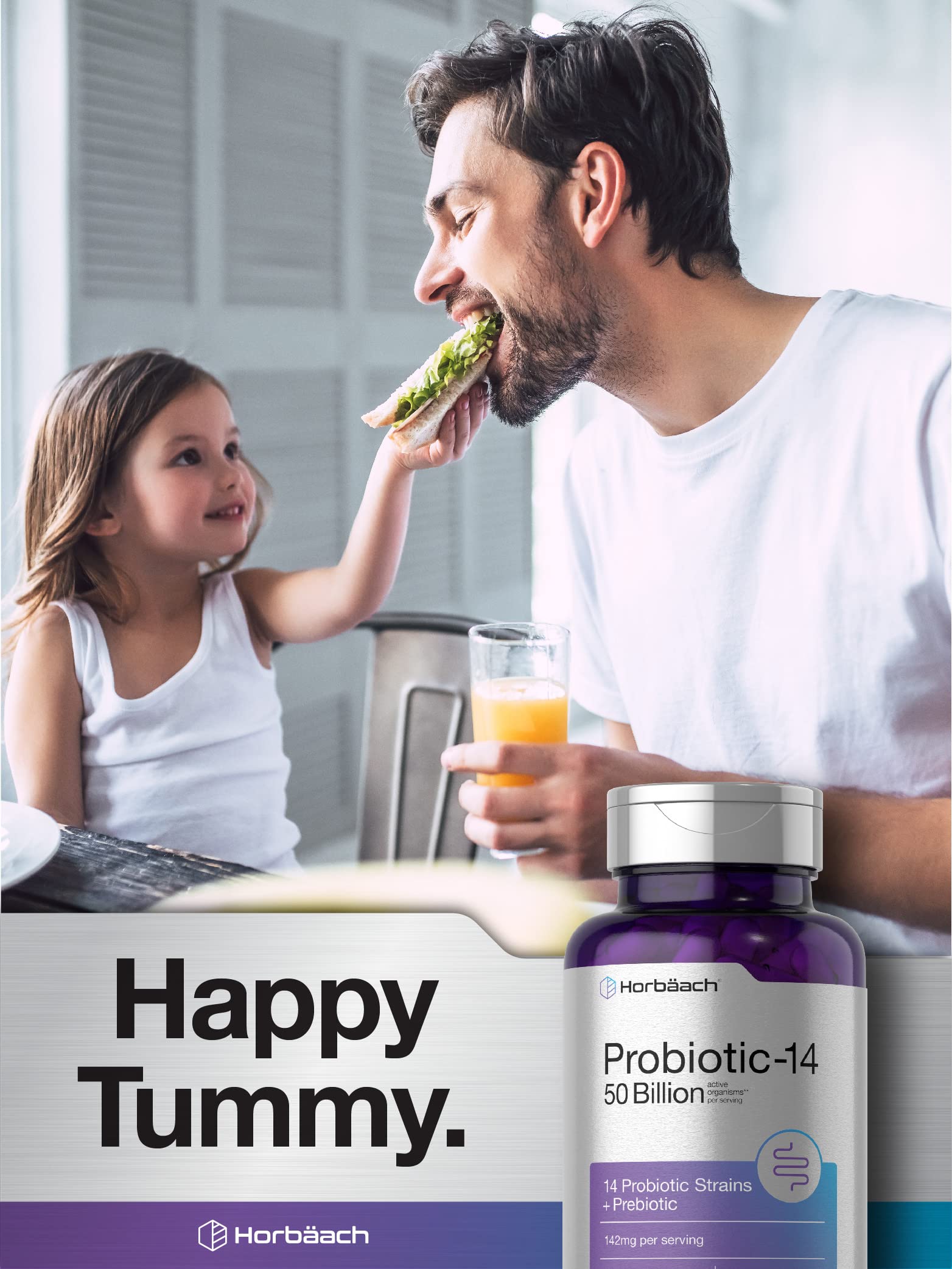 Horbäach Probiotics with Prebiotics | 60 Capsules | 50 Billion Active Organisms | Non-GMO Horbäach buy supplements canada