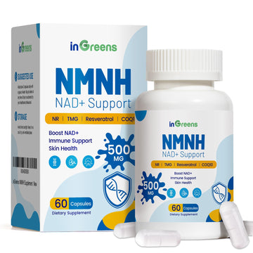 500mg NMNH, NMN Supplement Alternative with NR, TMG, Resveratrol, COQ10, NAD Supplement, Anti Aging, Energy, Boost NAD+ Levels, 60 Capsules inGreens buy supplements canada