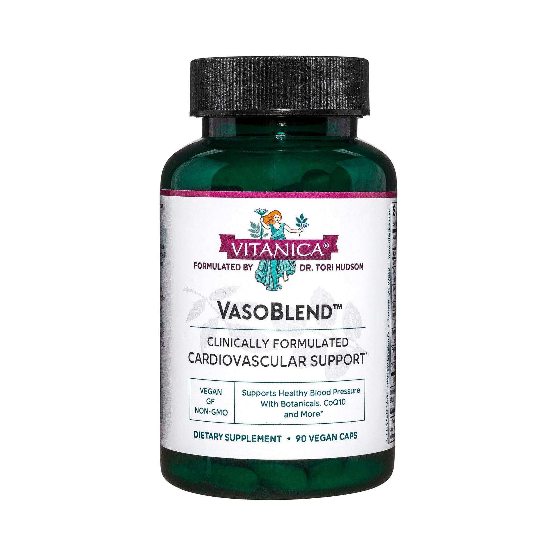 Vitanica VasoBlend - Heart Health Supplement with Folic Acid, Magnesium, CoQ10 & Terminalia Arjuna Bark - Heart Health Supplement - Consumer Line - 90 Vegan Caps Vitanica buy supplements canada
