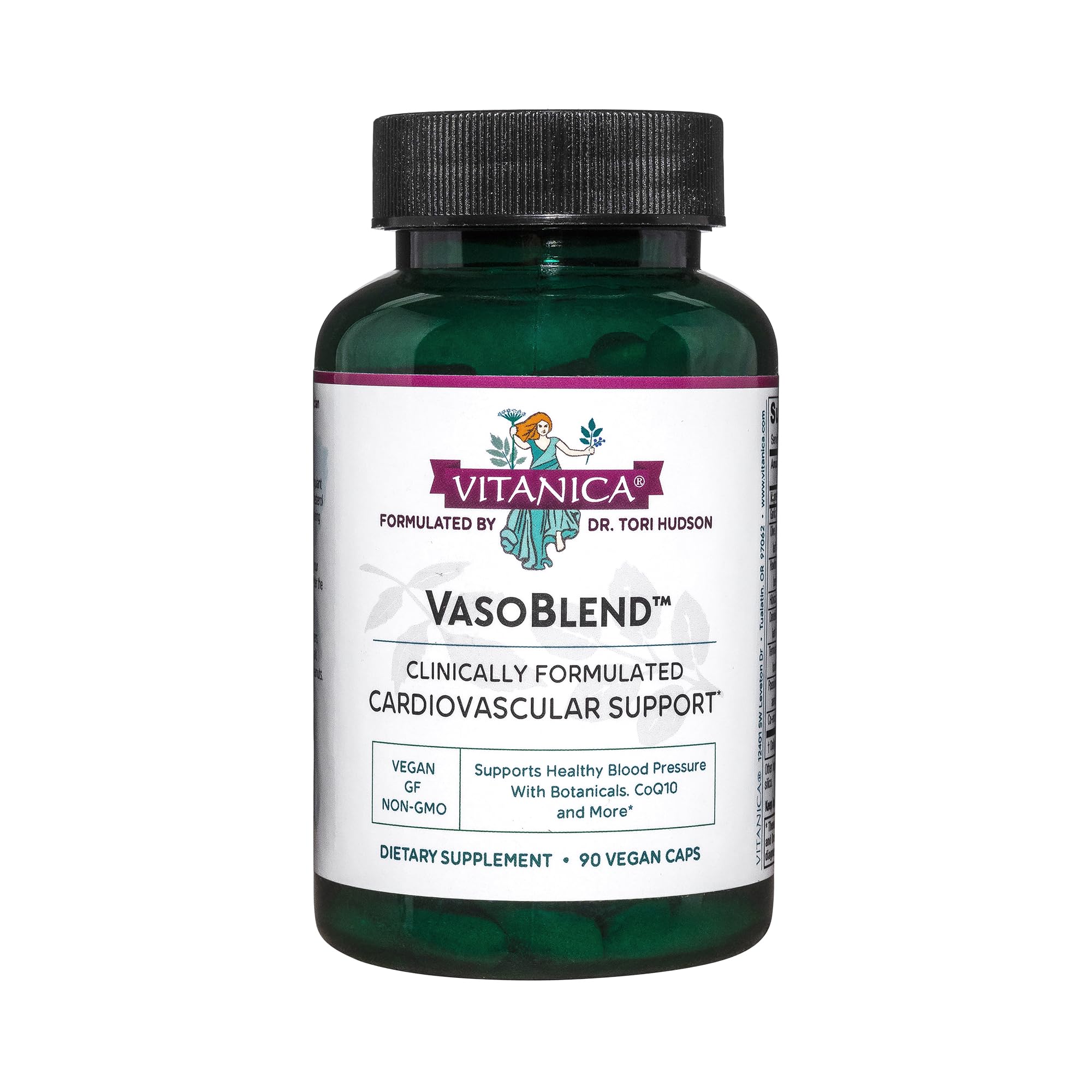 Vitanica VasoBlend - Heart Health Supplement with Folic Acid, Magnesium, CoQ10 & Terminalia Arjuna Bark - Heart Health Supplement - Consumer Line - 90 Vegan Caps Vitanica buy supplements canada