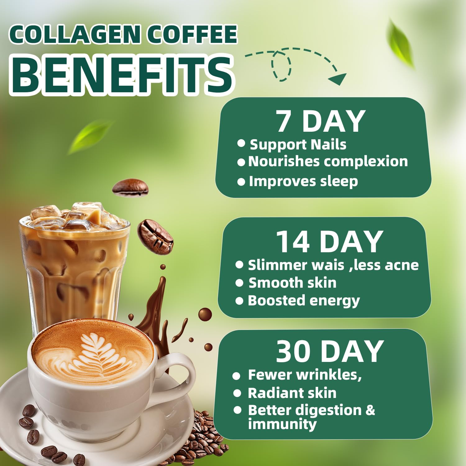 Skiseoy 20x Collagen Chia Coffee - 11-in-1 Coffee Shape Mix with L-Glutathione for Skin, Hair, Joints - Boost Energy and Focus, Vegan Friendly, 45 Servings Skiseoy buy supplements canada