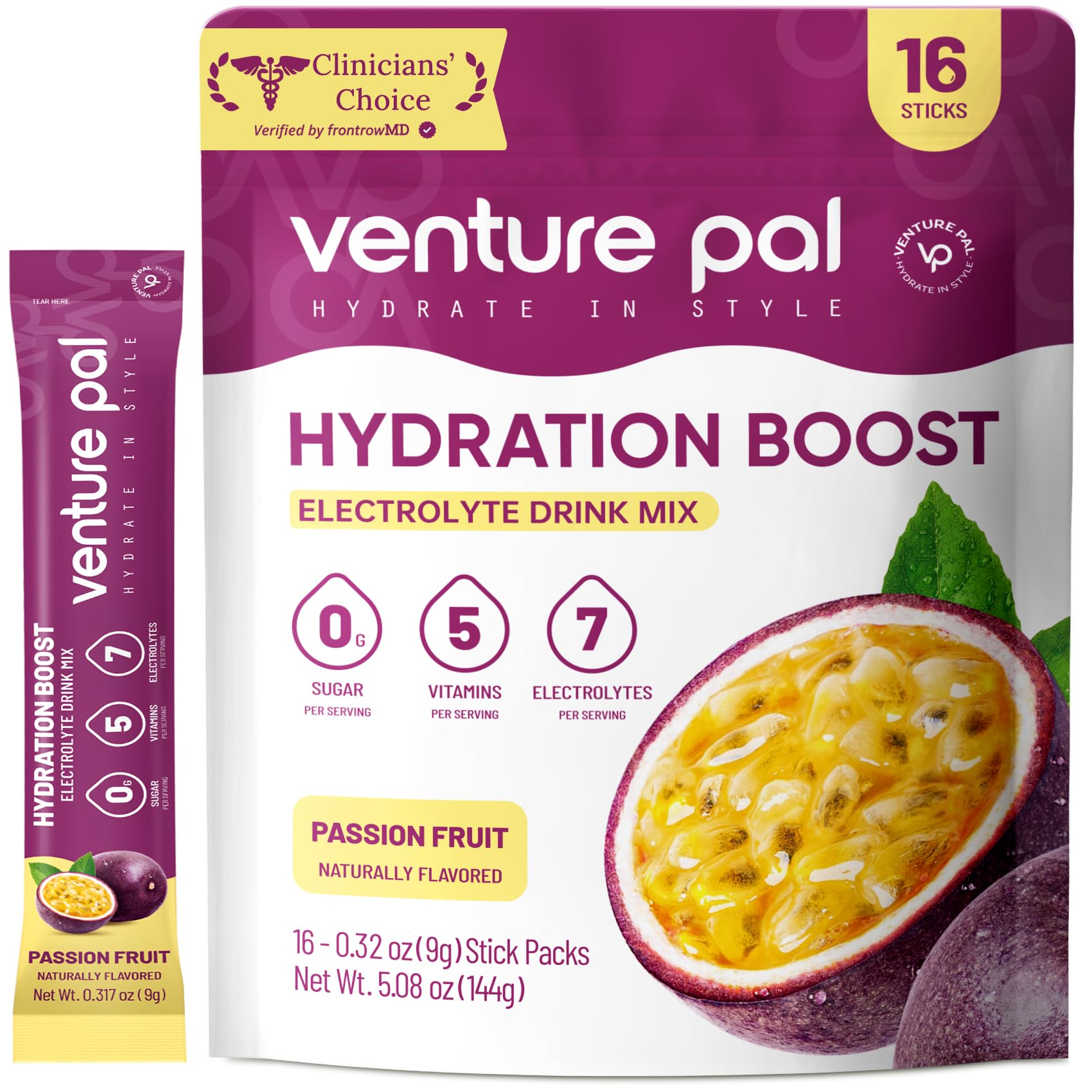 Venture Pal Sugar Free Electrolyte Powder Packets - Liquid Daily IV Drink Mix for Rapid Hydration & Party Recovery | 5 Vitamins & 7 Electrolytes| Keto Friendly Venture Pal buy supplements canada