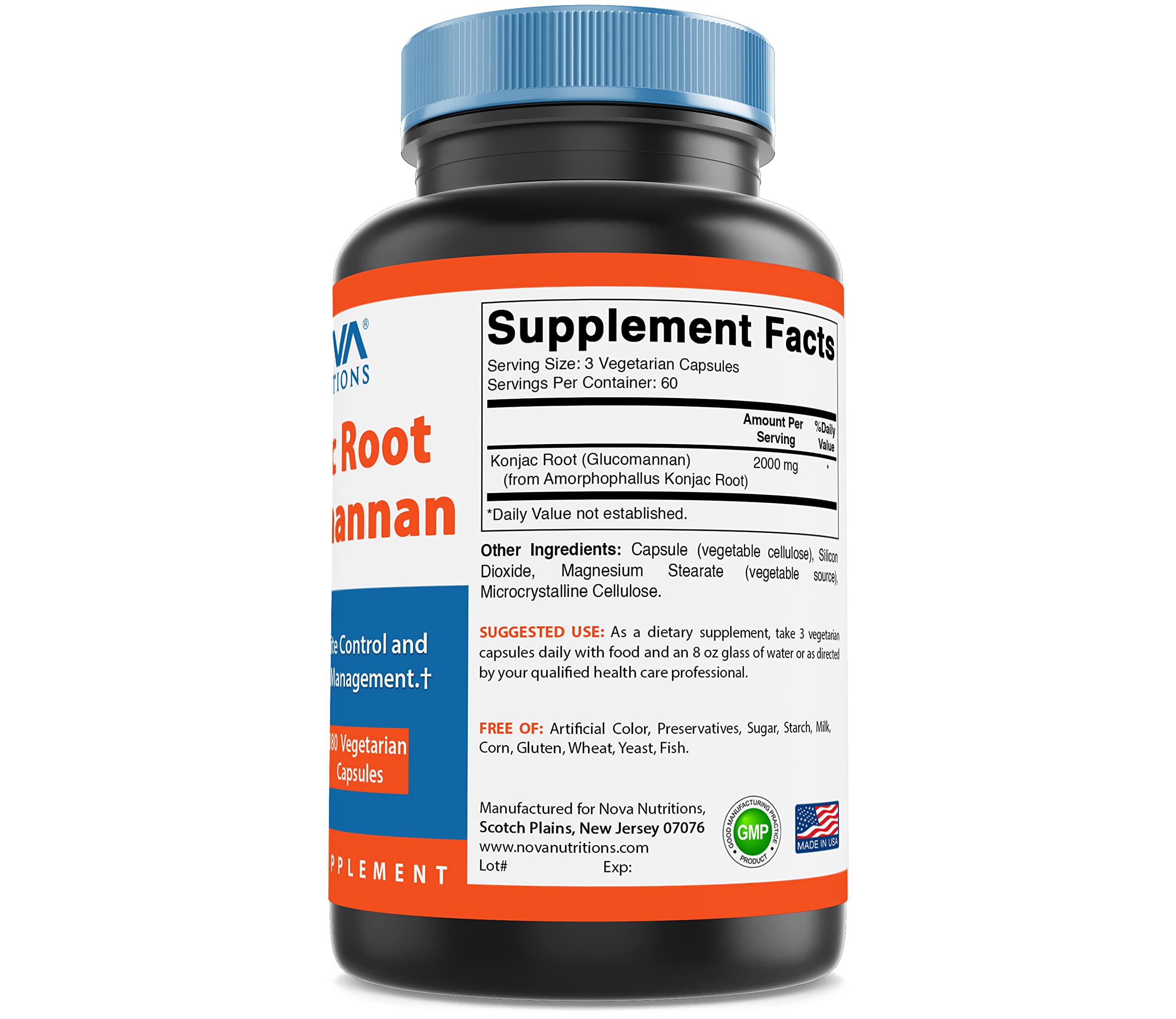 Nova Nutritions 2 Pack Konjac Root Glucomannan Capsules 2000 mg/Serving Veggie Caps Nova Nutritions buy supplements canada
