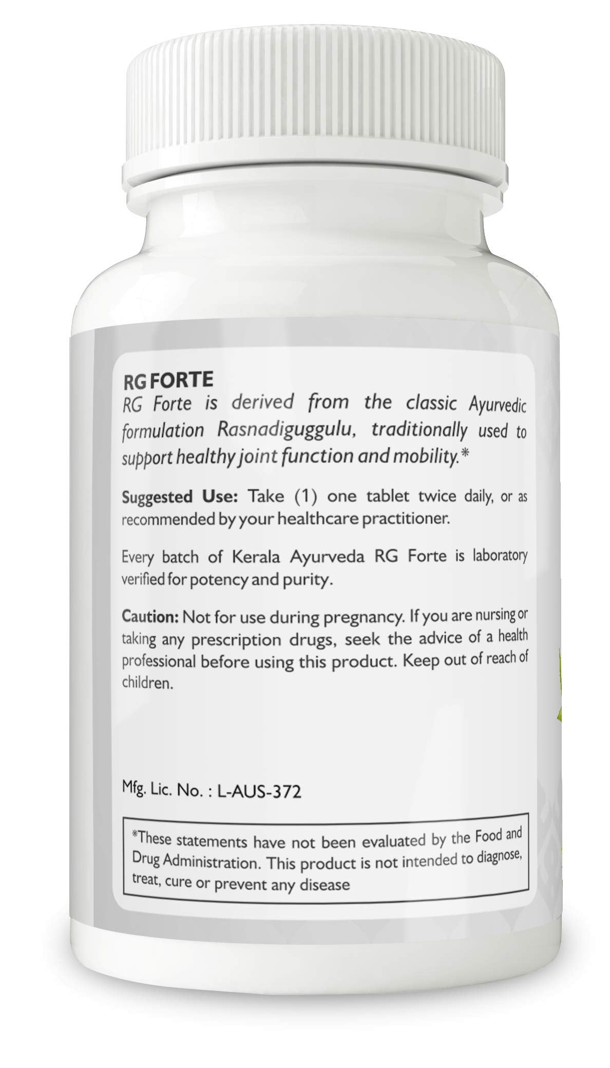 Kerala Ayurveda RG Forte Tablet - Herbal Tablet for Supporting Healthy Joint Function and Balancing Vata & Kapha, 60 Count Kerala Ayurveda buy supplements canada