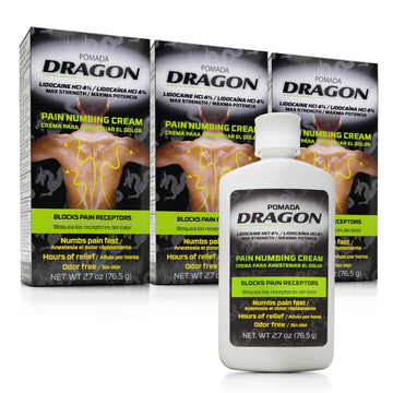 Dragon Numbing Cream Lidocaine 4% Maximum Strength Numbing Cream, Topical analgesic with Lidocaine for Muscle Relief, Pain Cream for Knees and Feet, 2.7 Oz (3 Pack) DRAGON buy supplements canada