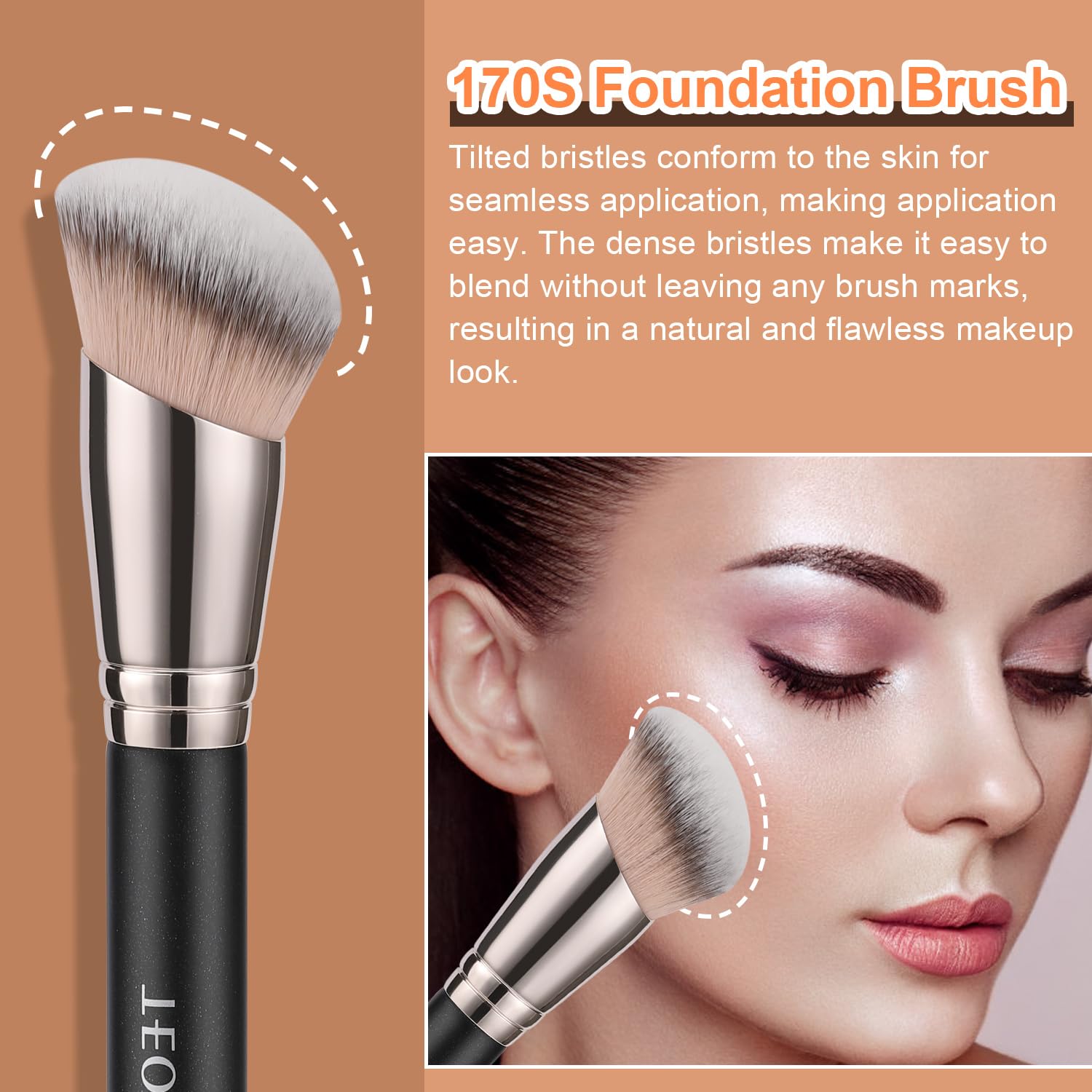 TEOYALL Foundation Contour Conceal Brush Set, 3PCS Angled Synthetic Kabuki Brush for Blending Setting Buffing with Liquid, Cream and Powder Cosmetic (170S/270S/370S) TEOYALL buy supplements canada